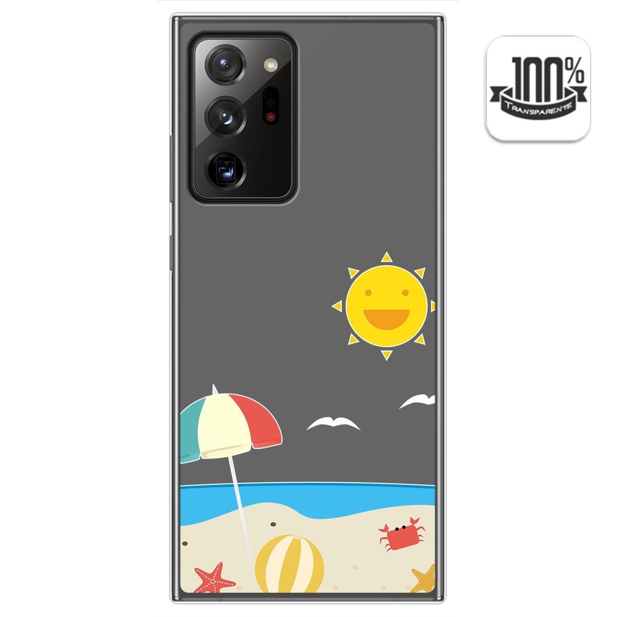 Funda Gel Transparente para Samsung Galaxy Note 20 Ultra diseño Playa Dibujos