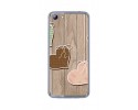 Funda Gel Tpu para Elephone S7 Diseño Corazones Madera Dibujos