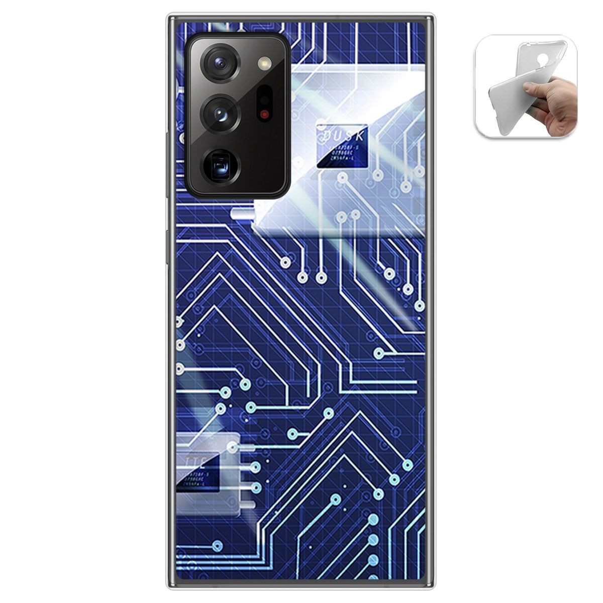Funda Gel Tpu para Samsung Galaxy Note 20 Ultra diseño Circuito Dibujos