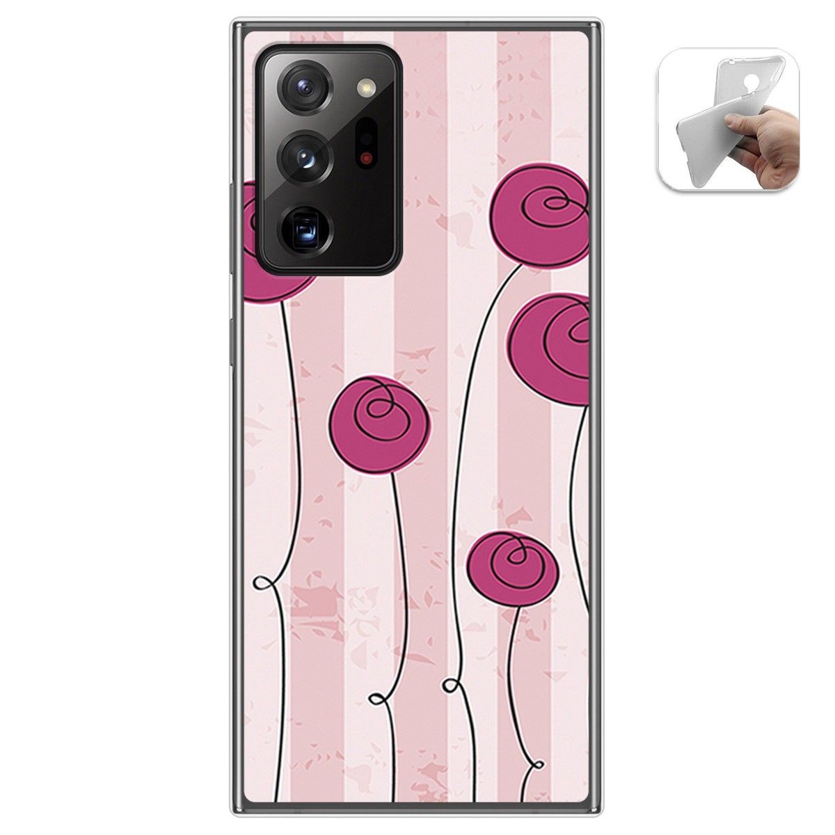 Funda Gel Tpu para Samsung Galaxy Note 20 Ultra diseño Flores Vintage Dibujos