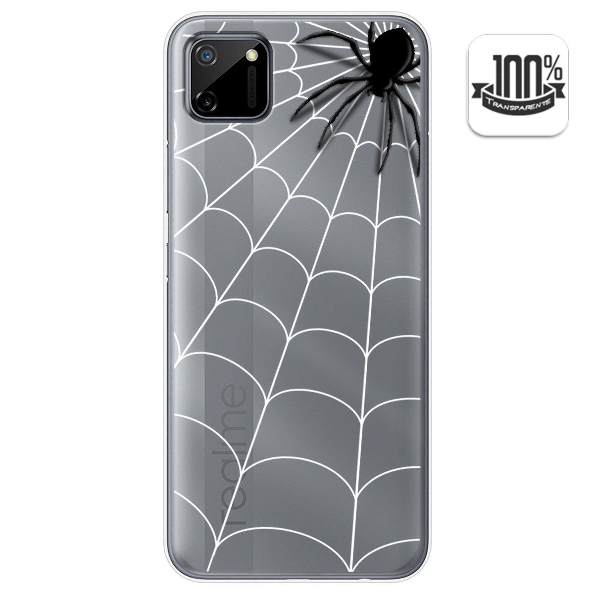 Funda Gel Transparente para Realme C11 diseño Araña Dibujos