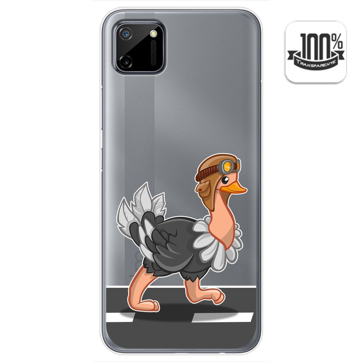 Funda Gel Transparente para Realme C11 diseño Avestruz Dibujos