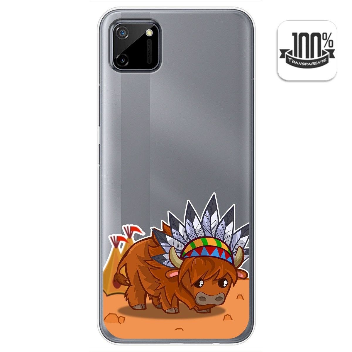 Funda Gel Transparente para Realme C11 diseño Bufalo Dibujos