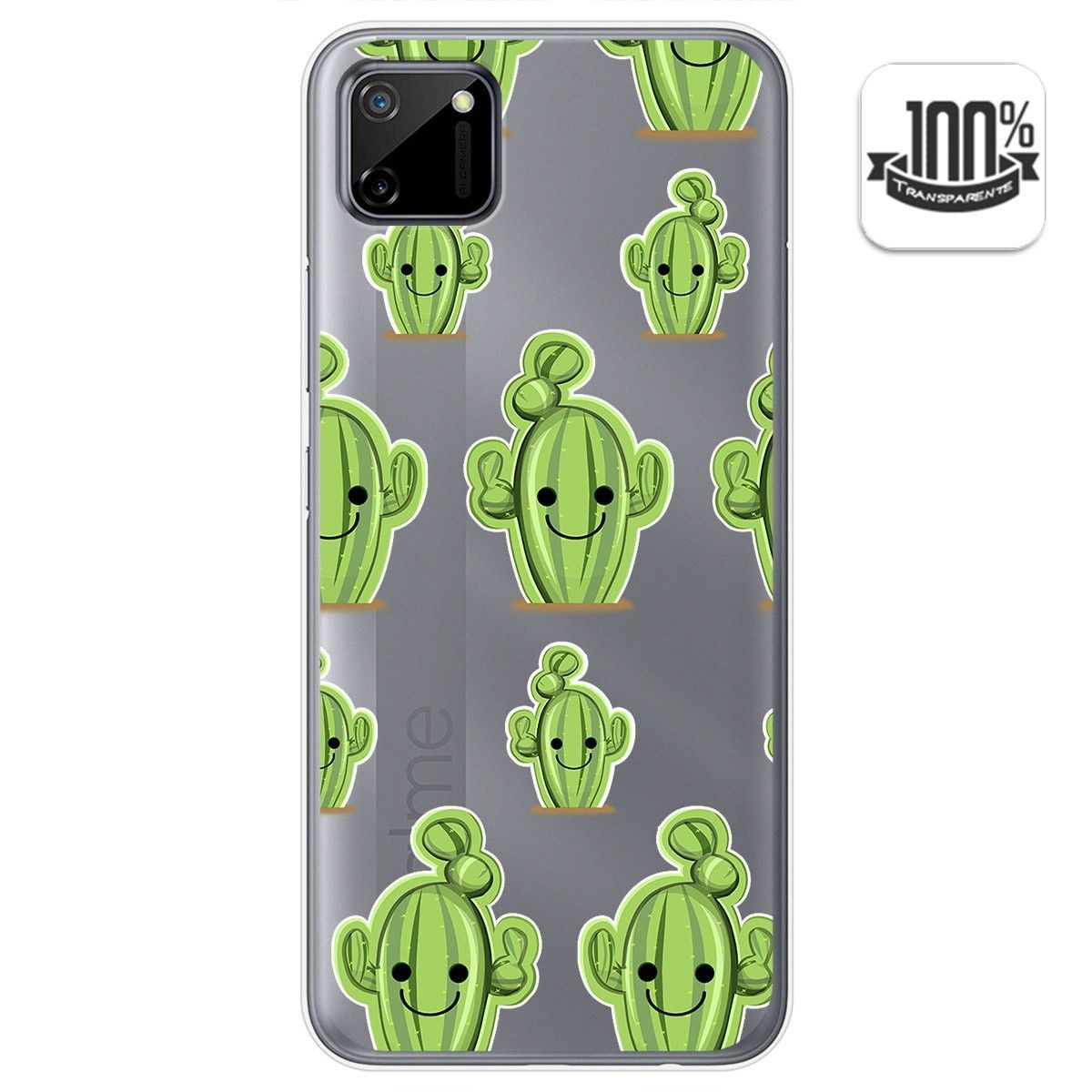 Funda Gel Transparente para Realme C11 diseño Cactus Dibujos
