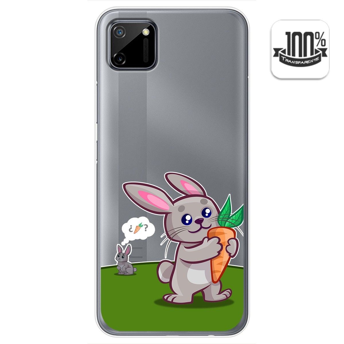 Funda Gel Transparente para Realme C11 diseño Conejo Dibujos