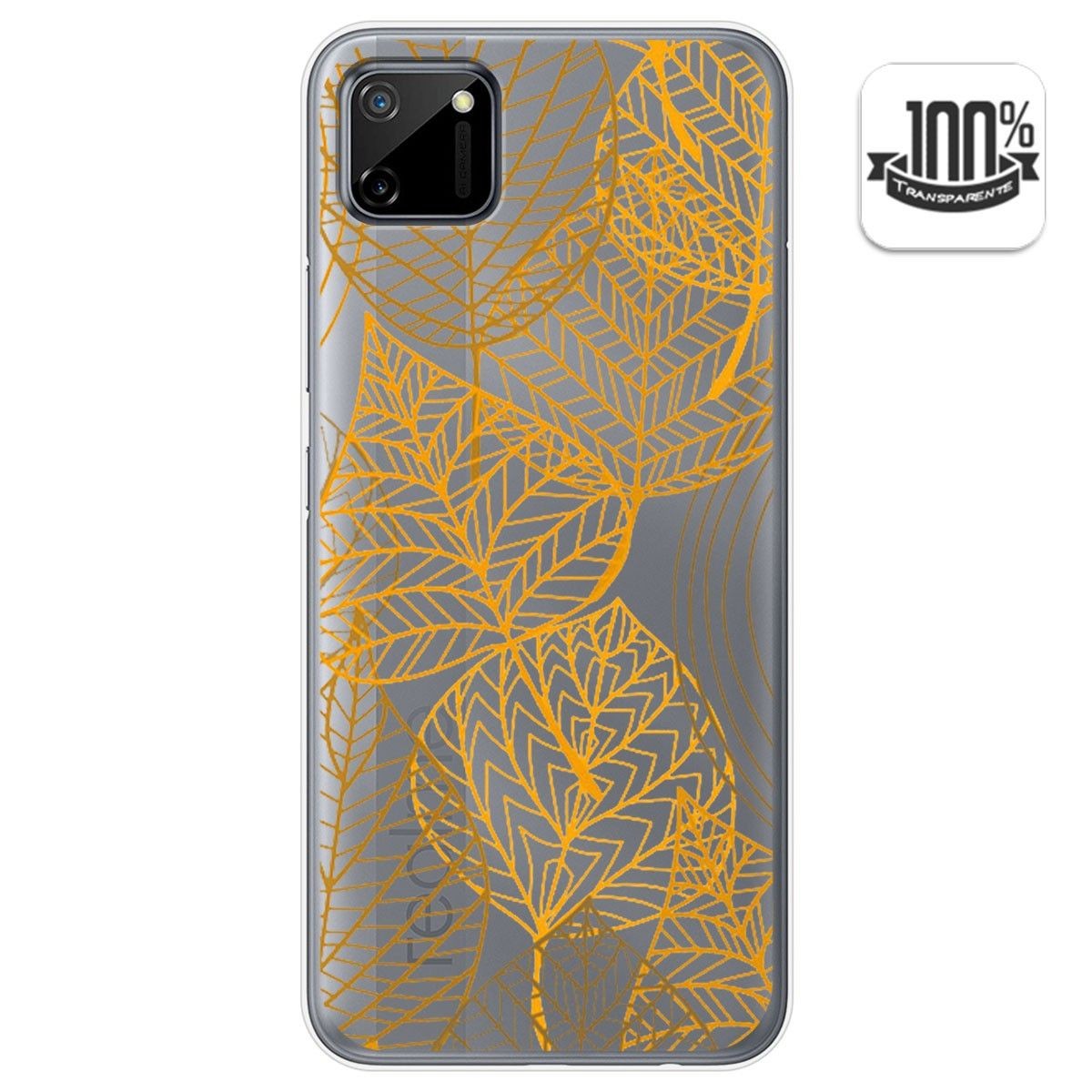 Funda Gel Transparente para Realme C11 diseño Hojas Dibujos
