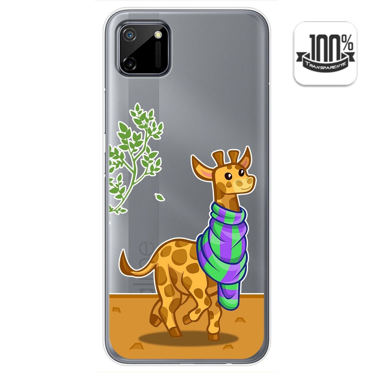 Funda Gel Transparente para Realme C11 diseño Jirafa Dibujos