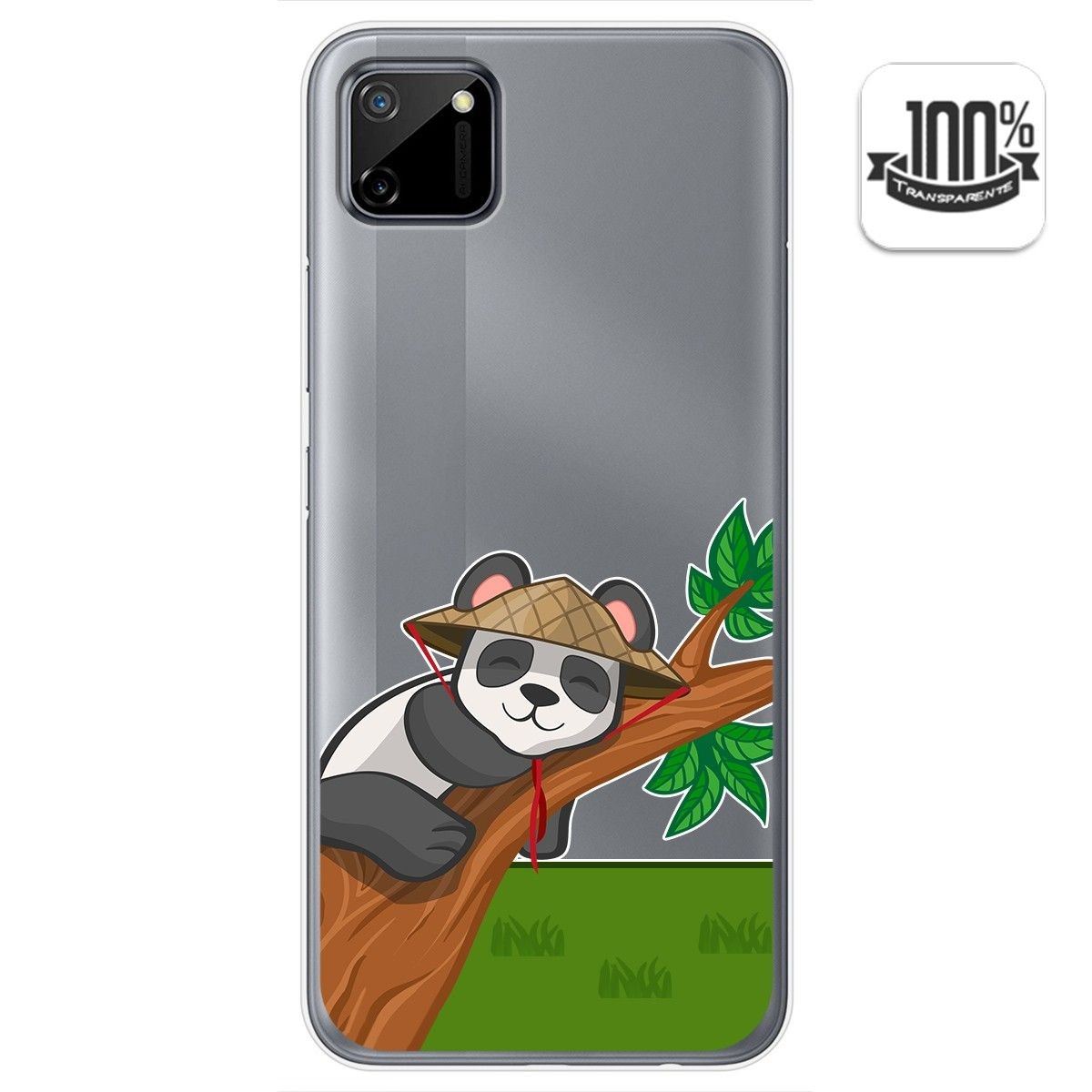 Funda Gel Transparente para Realme C11 diseño Panda Dibujos