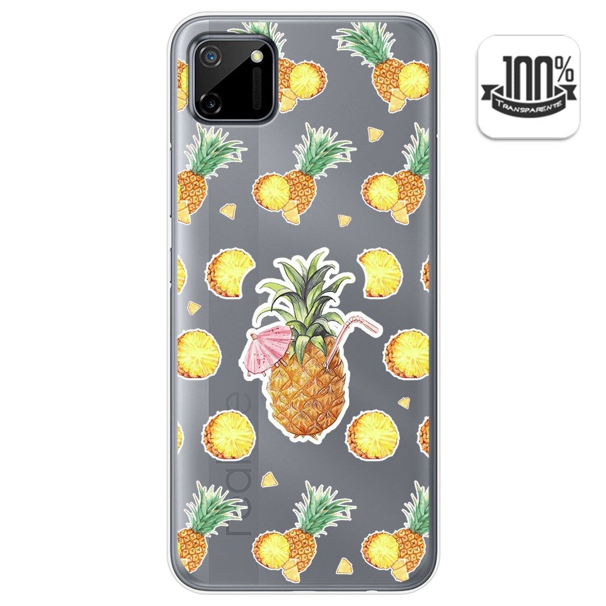 Funda Gel Transparente para Realme C11 diseño Piña Dibujos