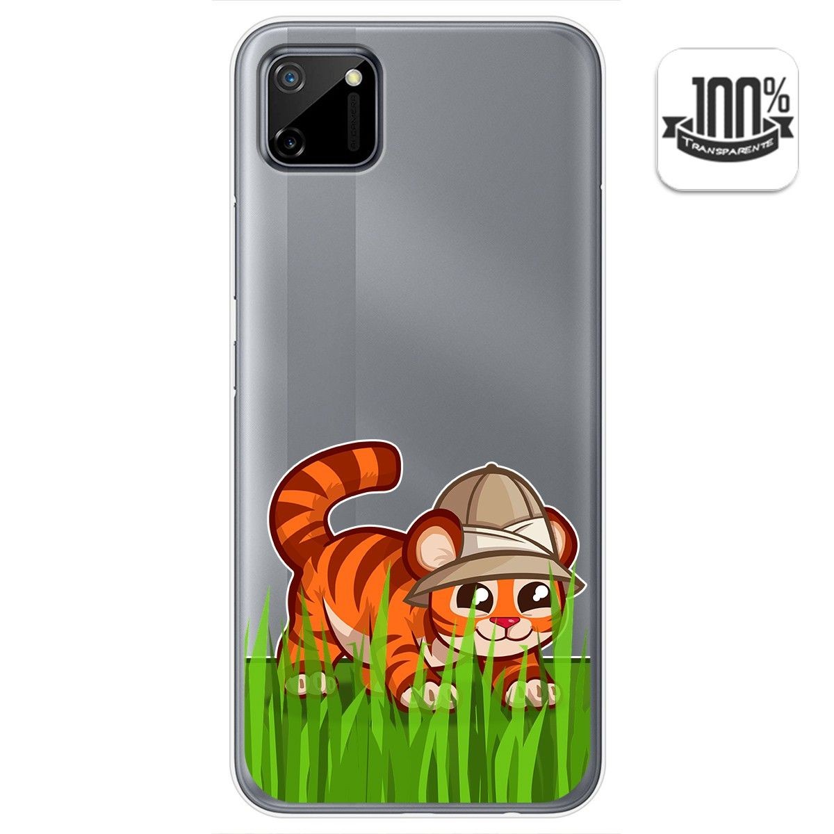 Funda Gel Transparente para Realme C11 diseño Tigre Dibujos