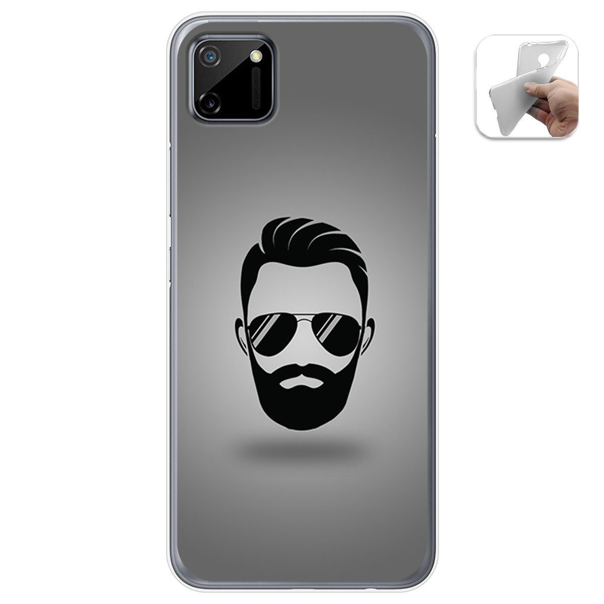 Funda Gel Tpu para Realme C11 diseño Barba Dibujos