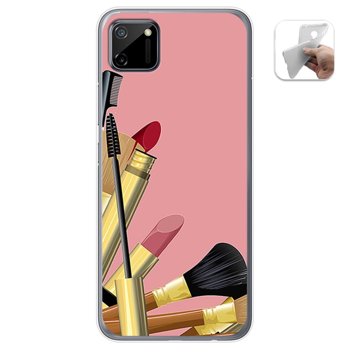 Funda Gel Tpu para Realme C11 diseño Brochas Dibujos