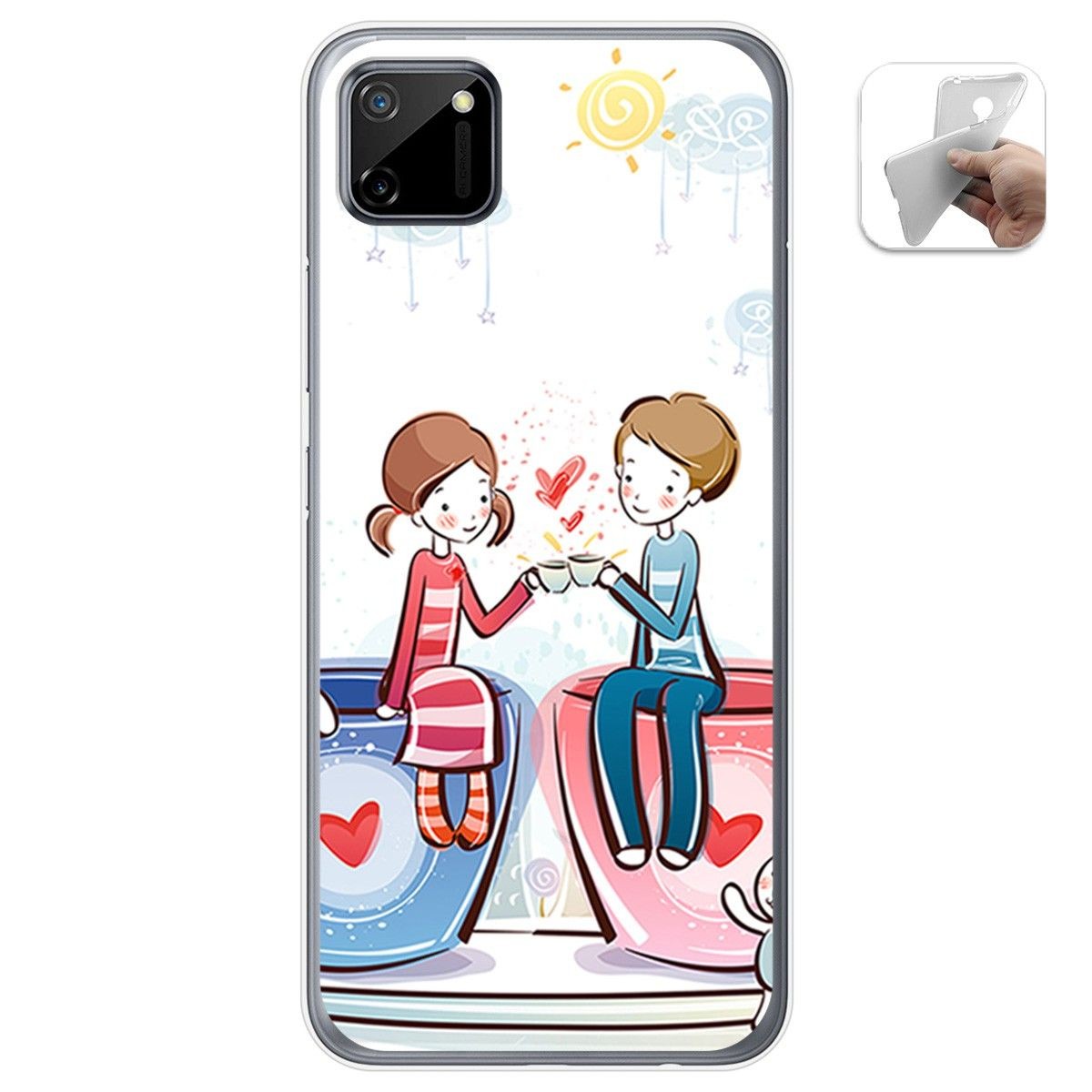 Funda Gel Tpu para Realme C11 diseño Café Dibujos