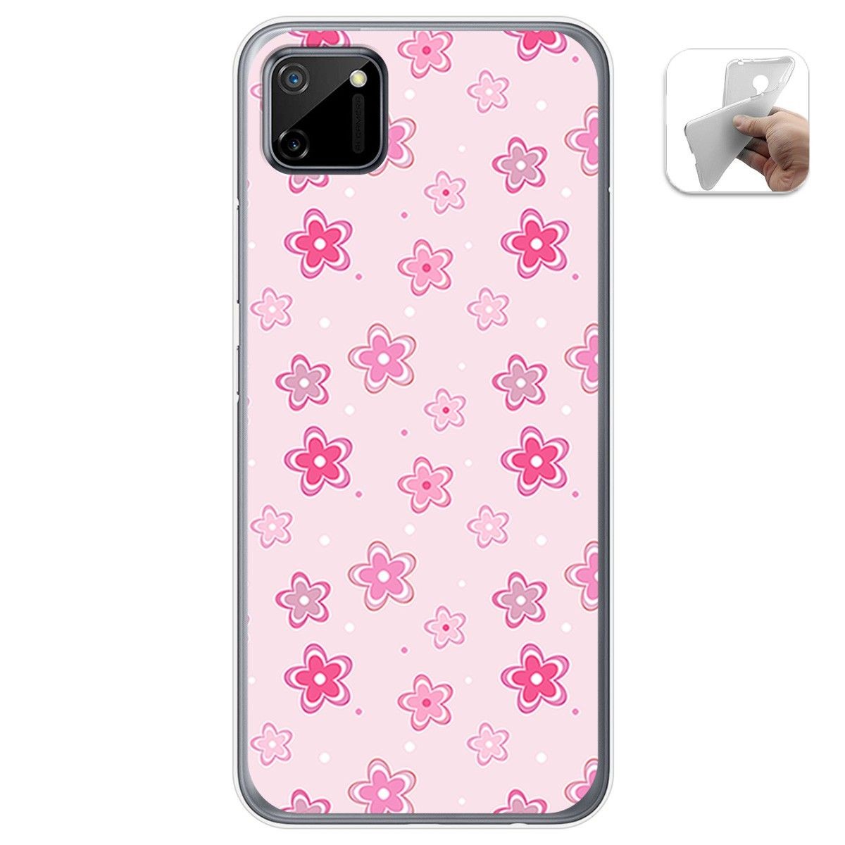 Funda Gel Tpu para Realme C11 diseño Flores Dibujos