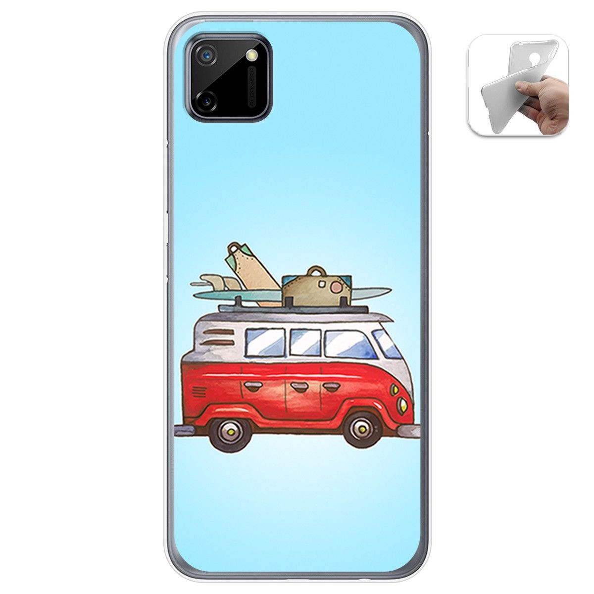 Funda Gel Tpu para Realme C11 diseño Furgoneta Dibujos