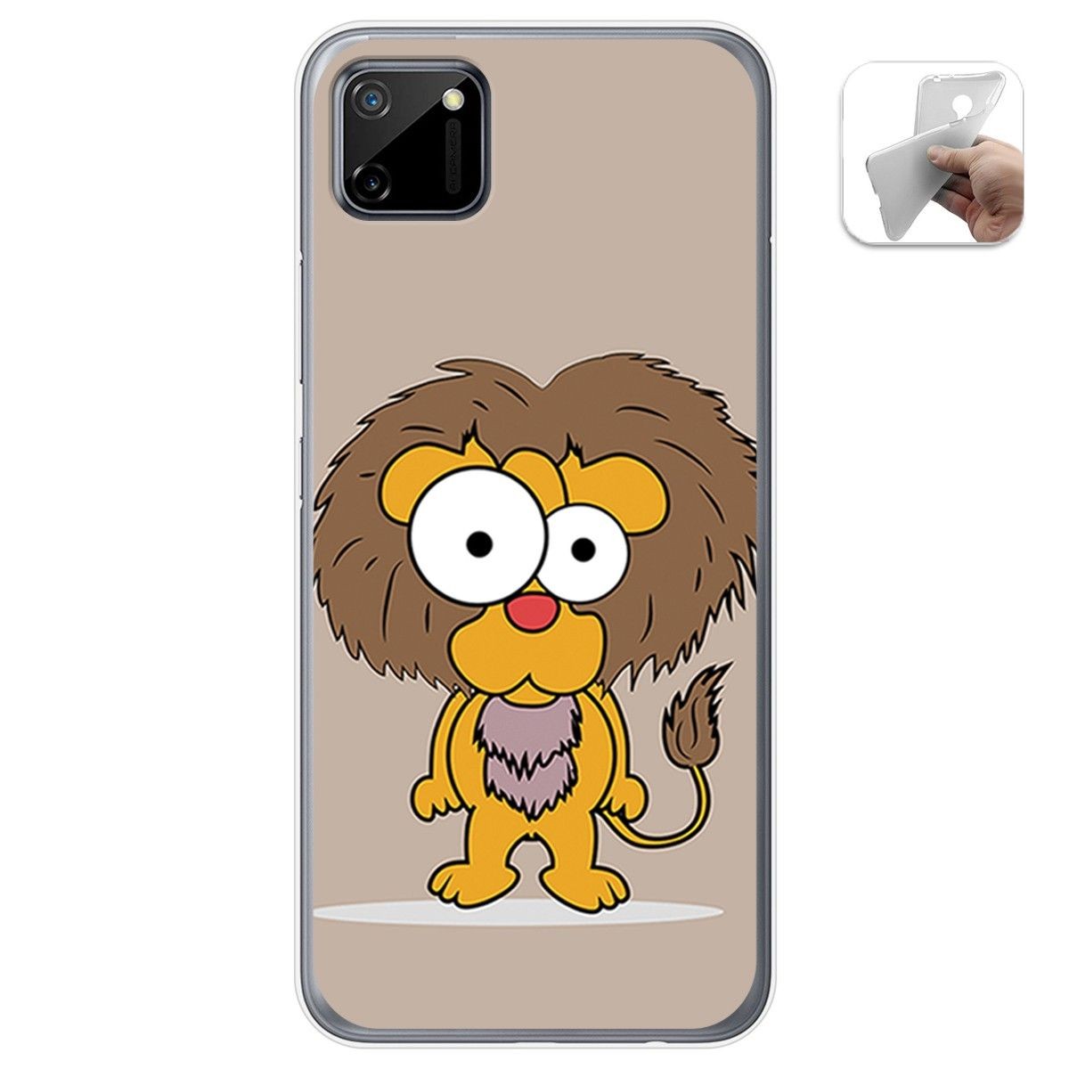 Funda Gel Tpu para Realme C11 diseño Leon Dibujos