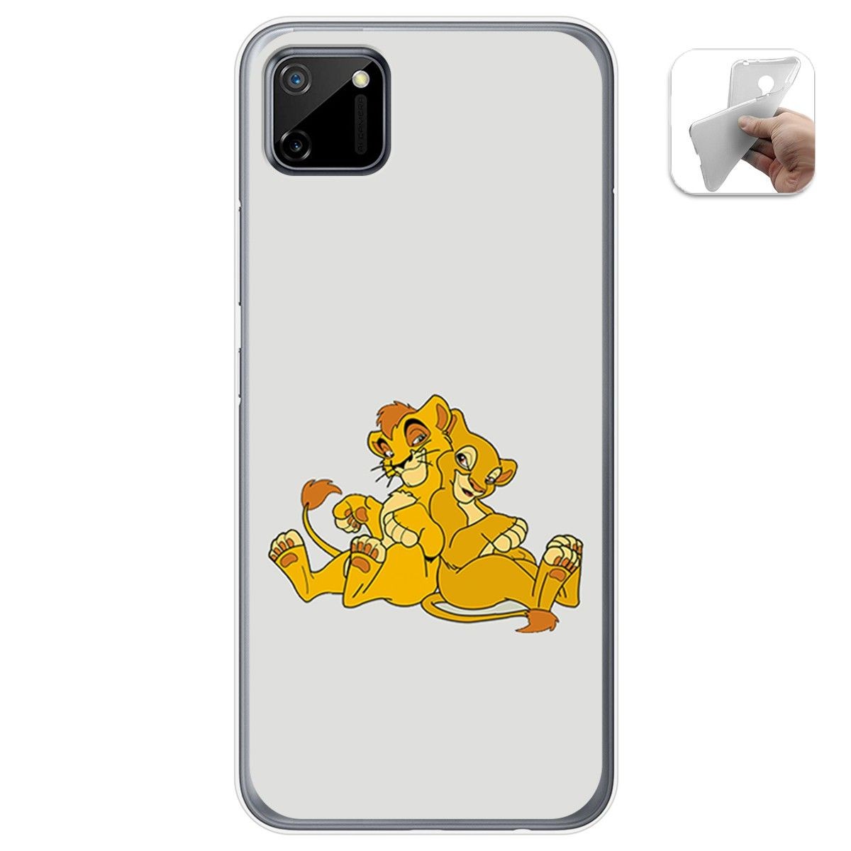 Funda Gel Tpu para Realme C11 diseño Leones Dibujos