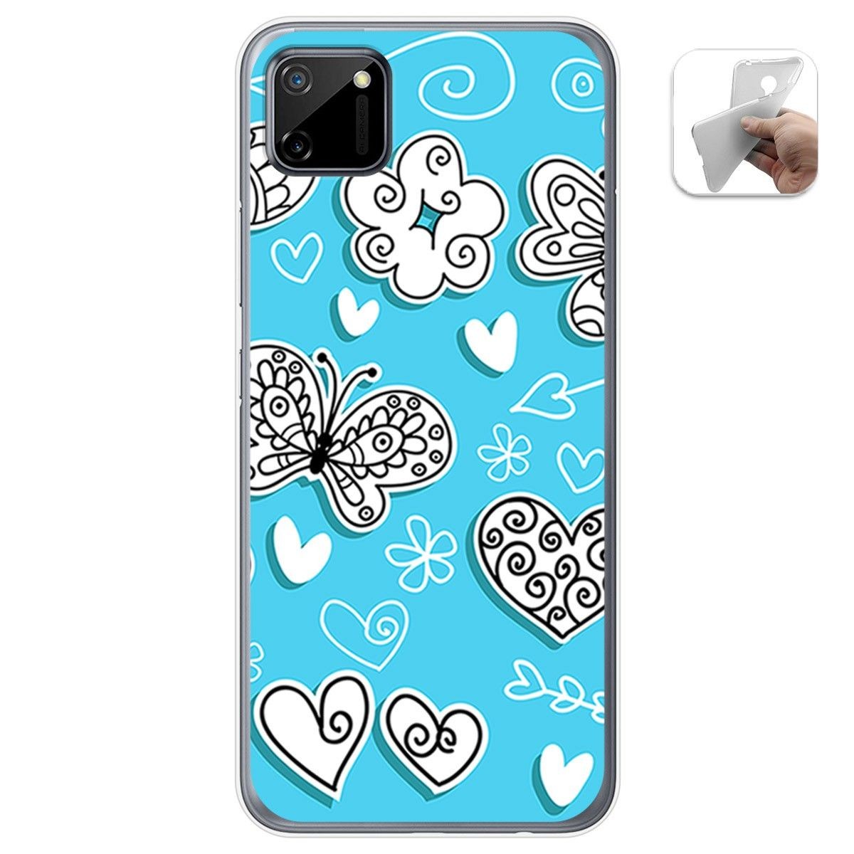 Funda Gel Tpu para Realme C11 diseño Mariposas Dibujos
