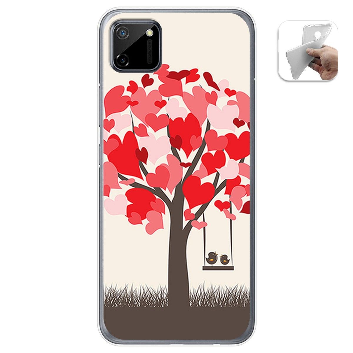Funda Gel Tpu para Realme C11 diseño Pajaritos Dibujos