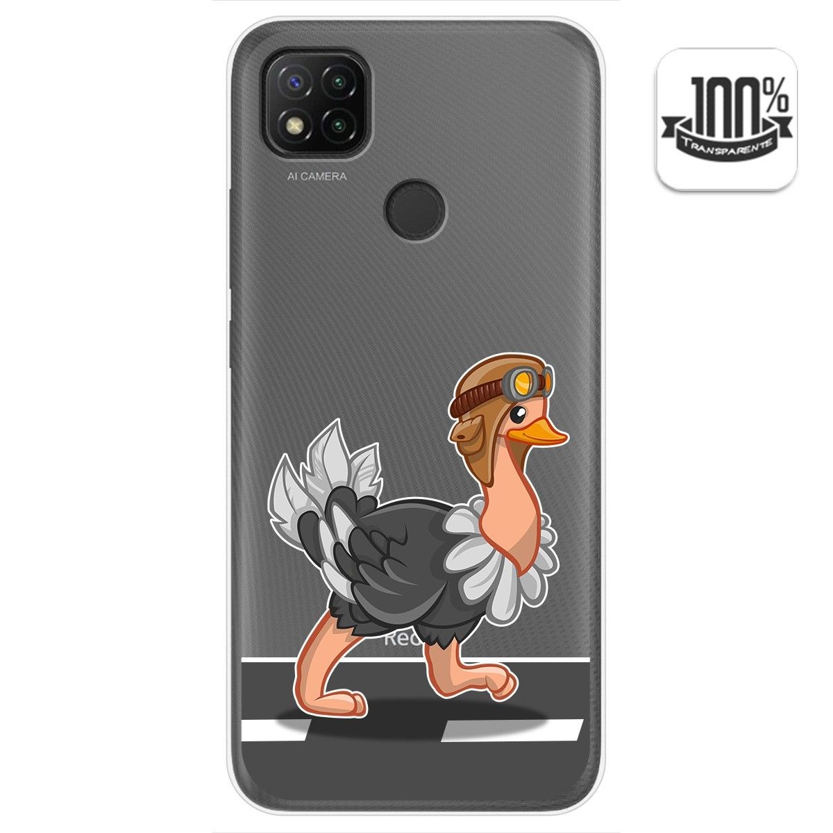 Funda Gel Transparente para Xiaomi Redmi 9C diseño Avestruz Dibujos