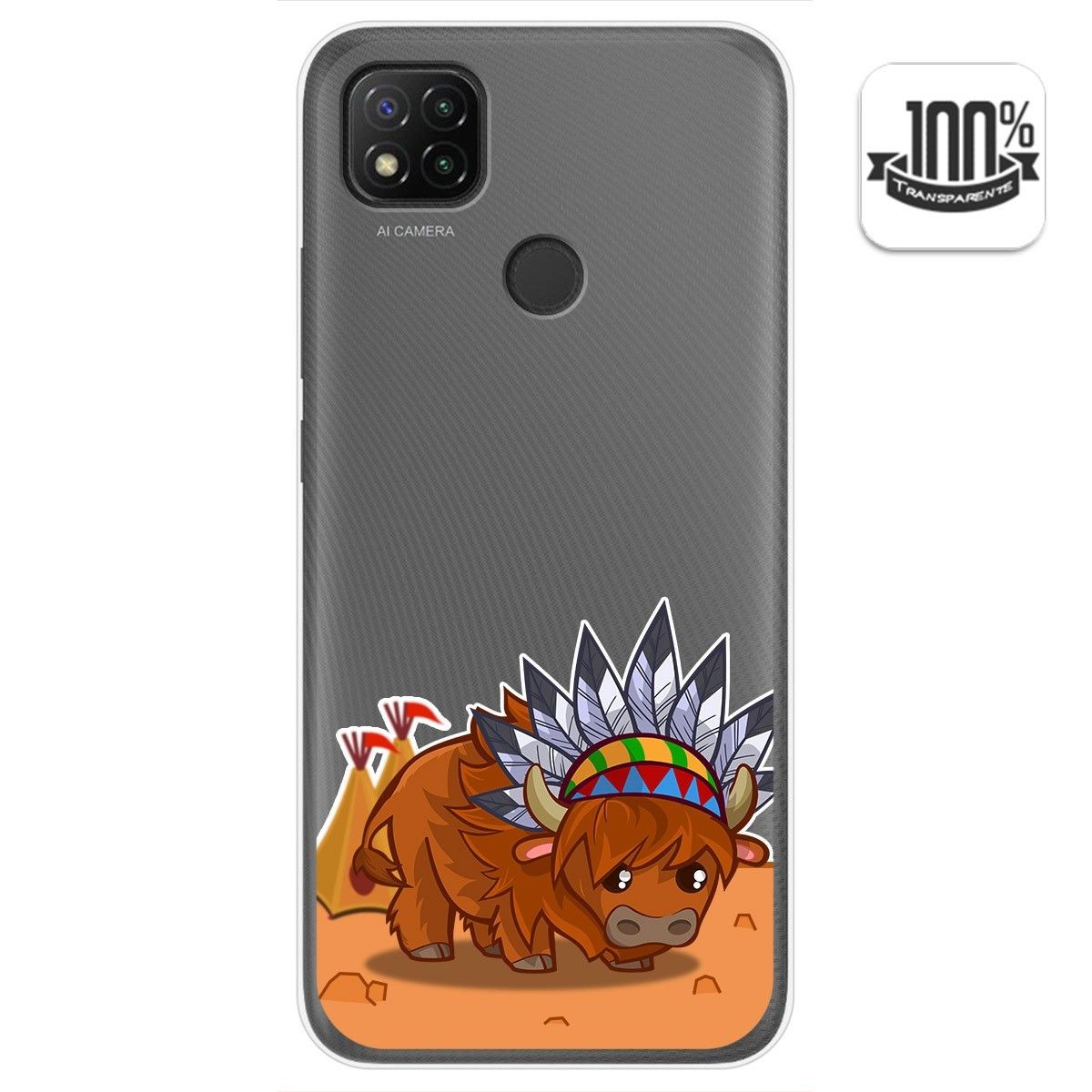 Funda Gel Transparente para Xiaomi Redmi 9C diseño Bufalo Dibujos
