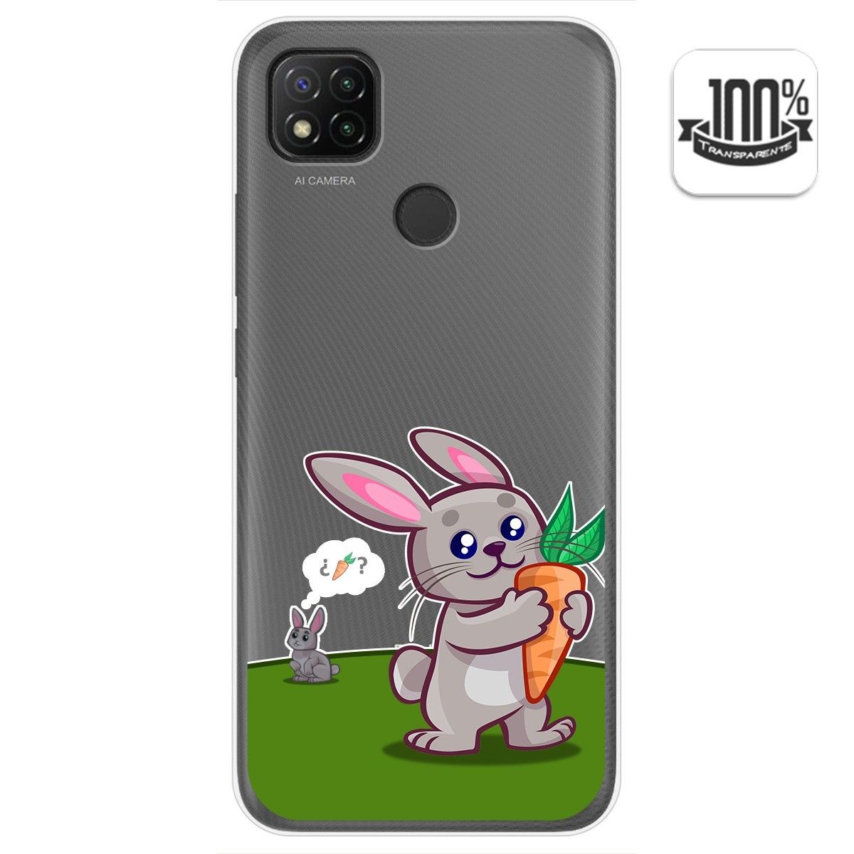 Funda Gel Transparente para Xiaomi Redmi 9C diseño Conejo Dibujos