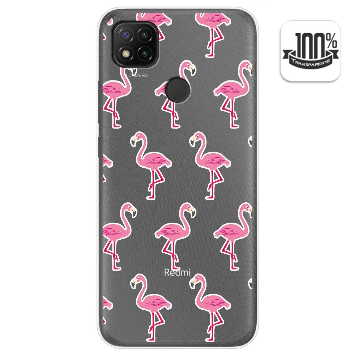 Funda Gel Transparente para Xiaomi Redmi 9C diseño Flamenco Dibujos