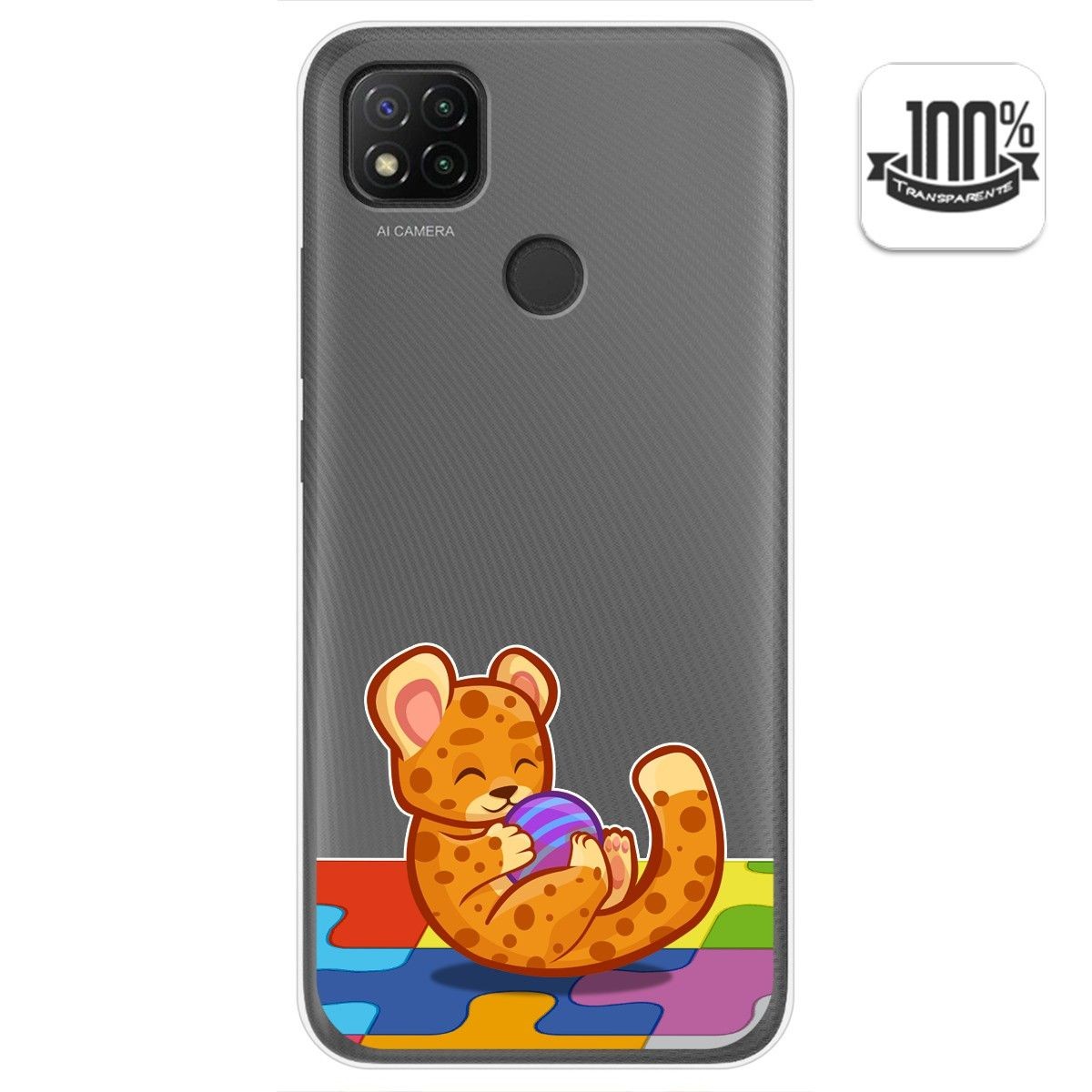 Funda Gel Transparente para Xiaomi Redmi 9C diseño Leopardo Dibujos