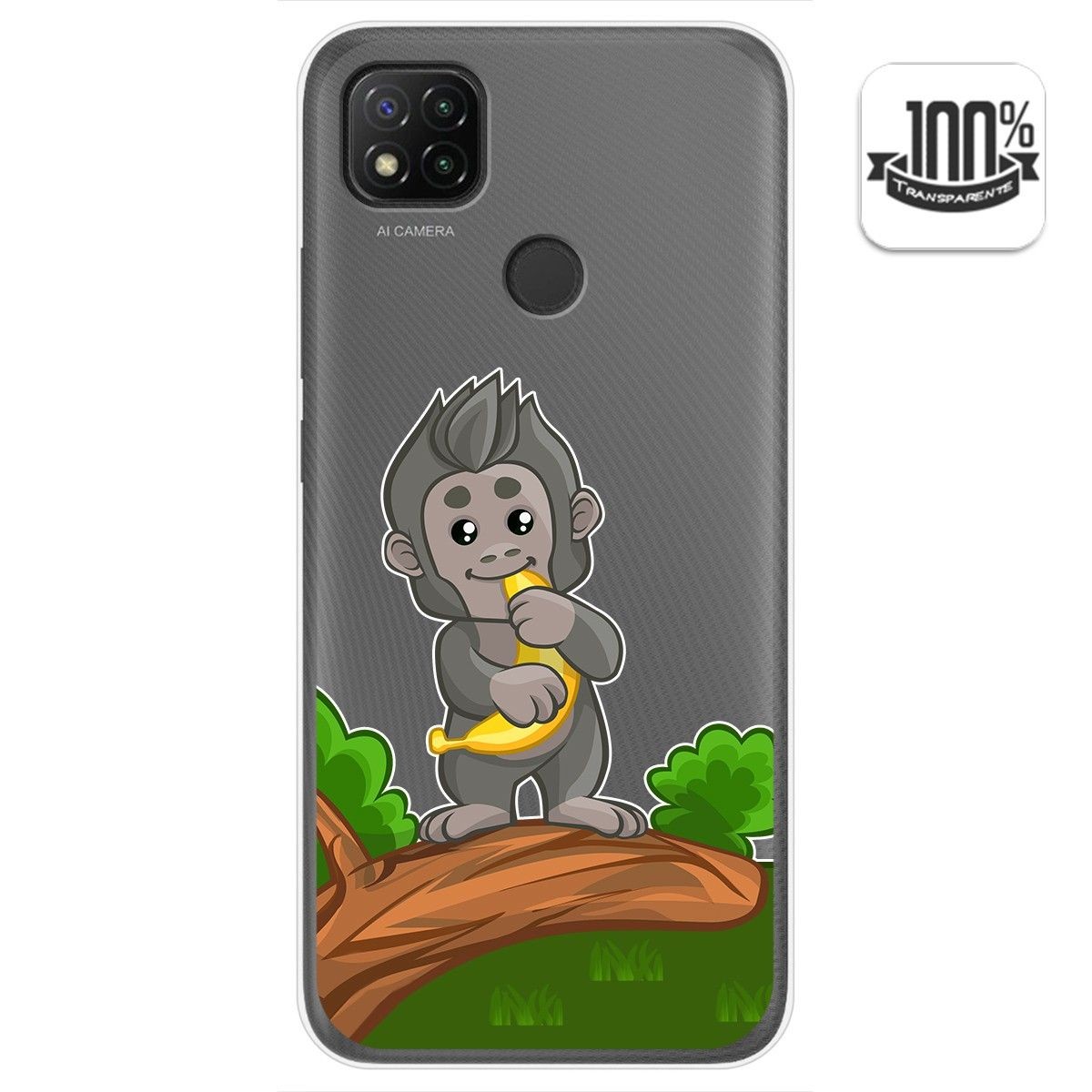 Funda Gel Transparente para Xiaomi Redmi 9C diseño Mono Dibujos