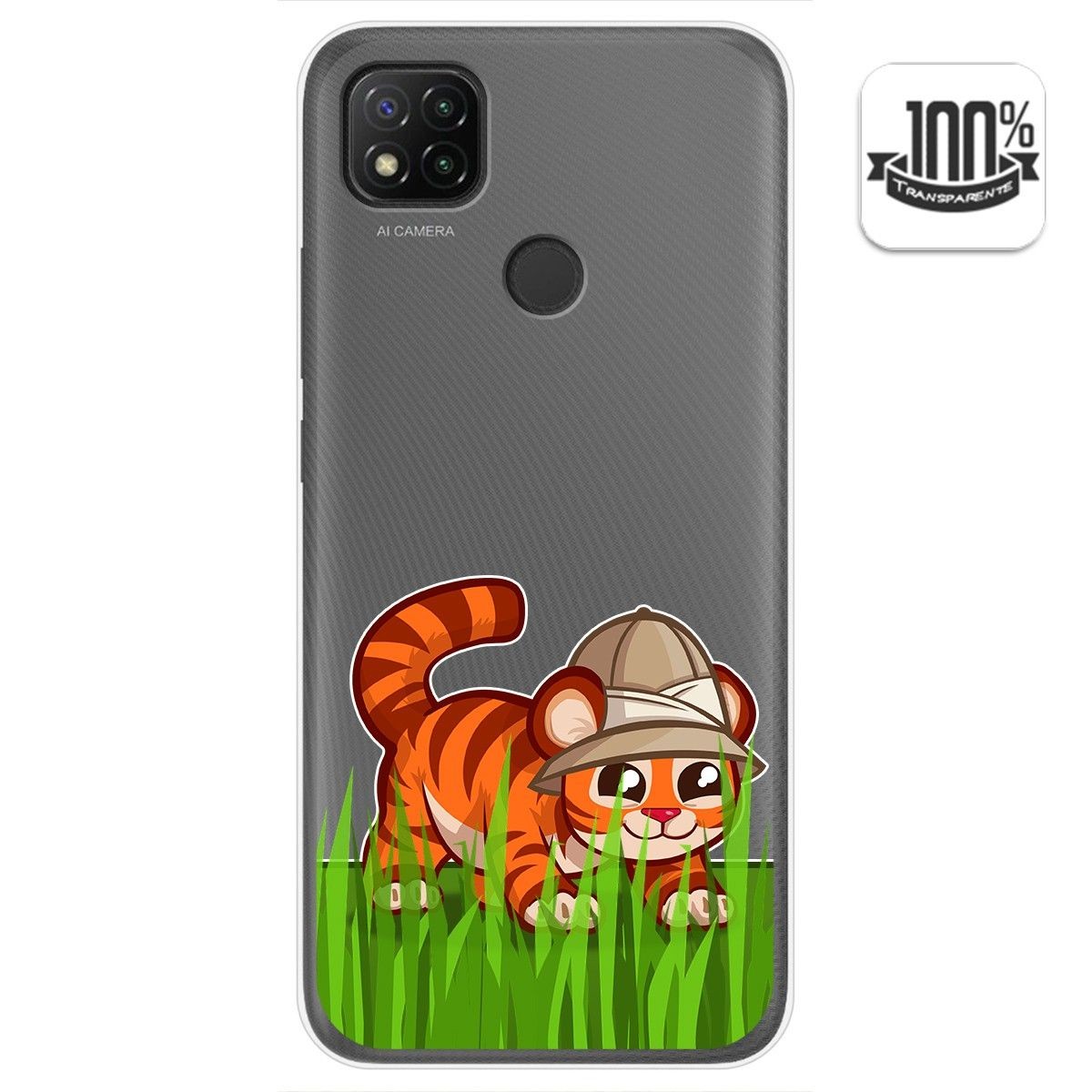 Funda Gel Transparente para Xiaomi Redmi 9C diseño Tigre Dibujos