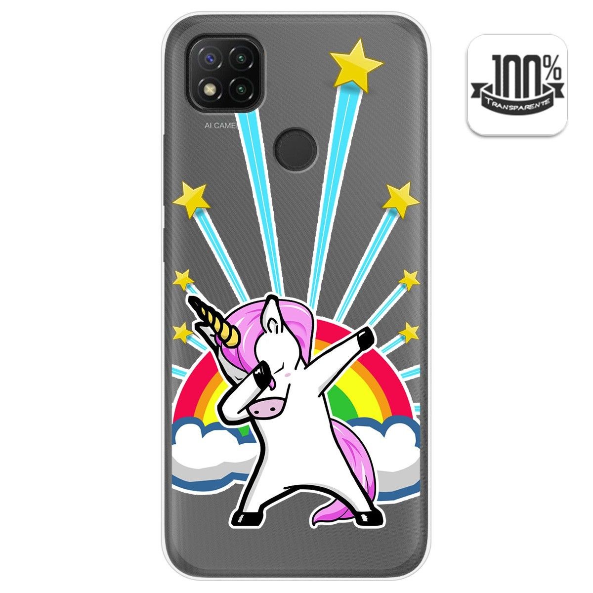 Funda Gel Transparente para Xiaomi Redmi 9C diseño Unicornio Dibujos