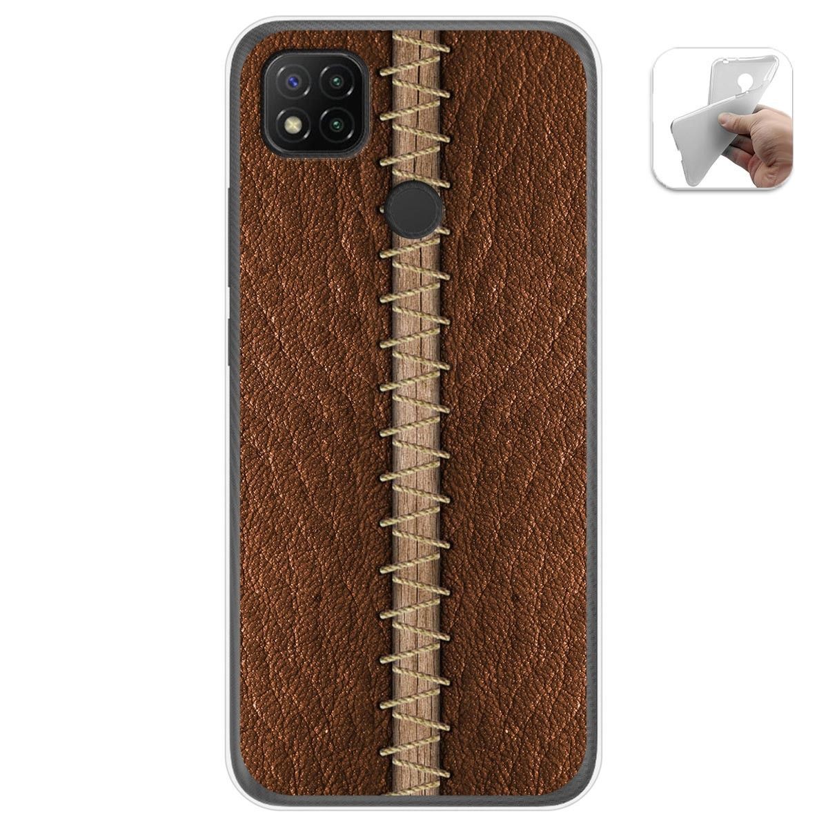 Funda Gel Tpu para Xiaomi Redmi 9C diseño Cuero 01 Dibujos