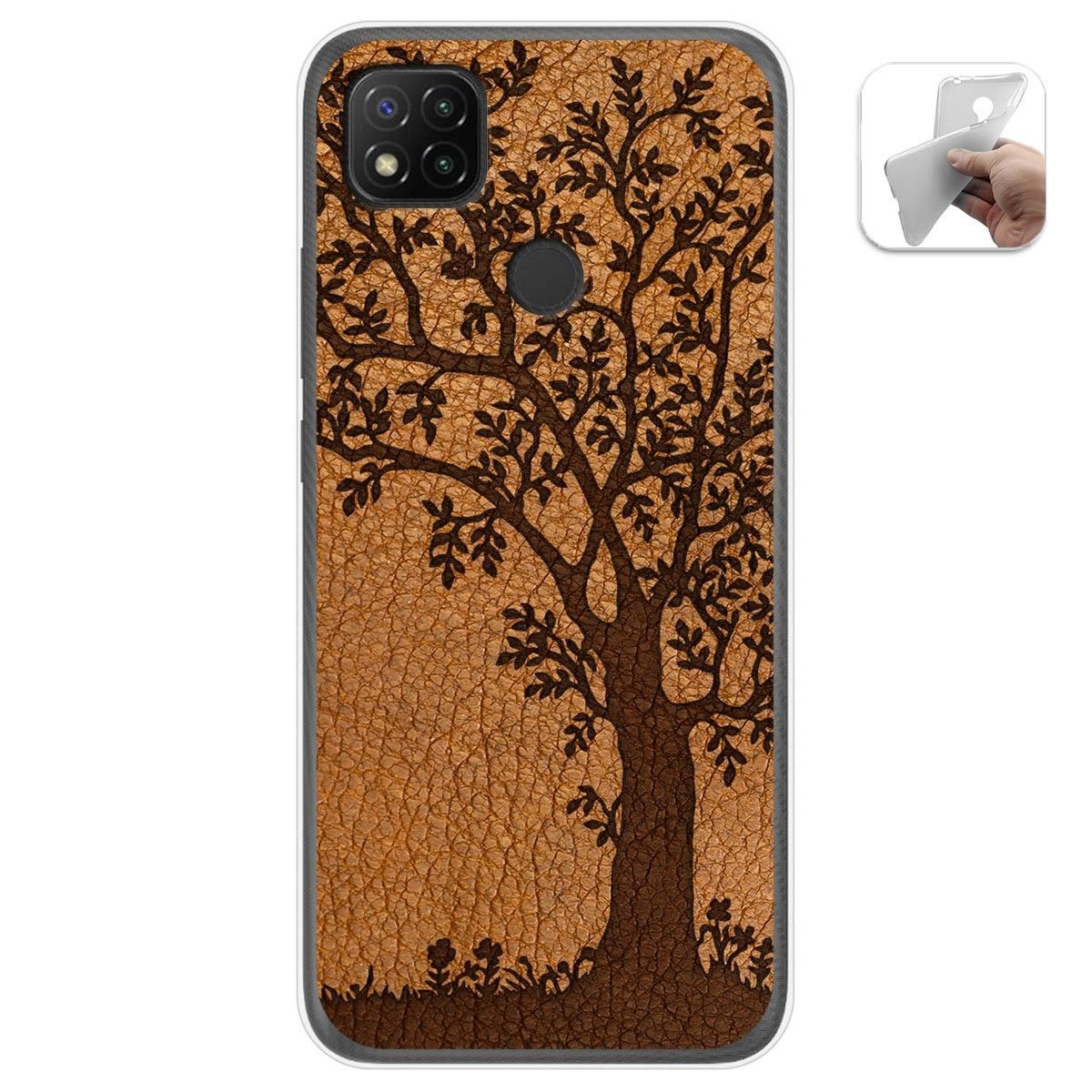 Funda Gel Tpu para Xiaomi Redmi 9C diseño Cuero 03 Dibujos