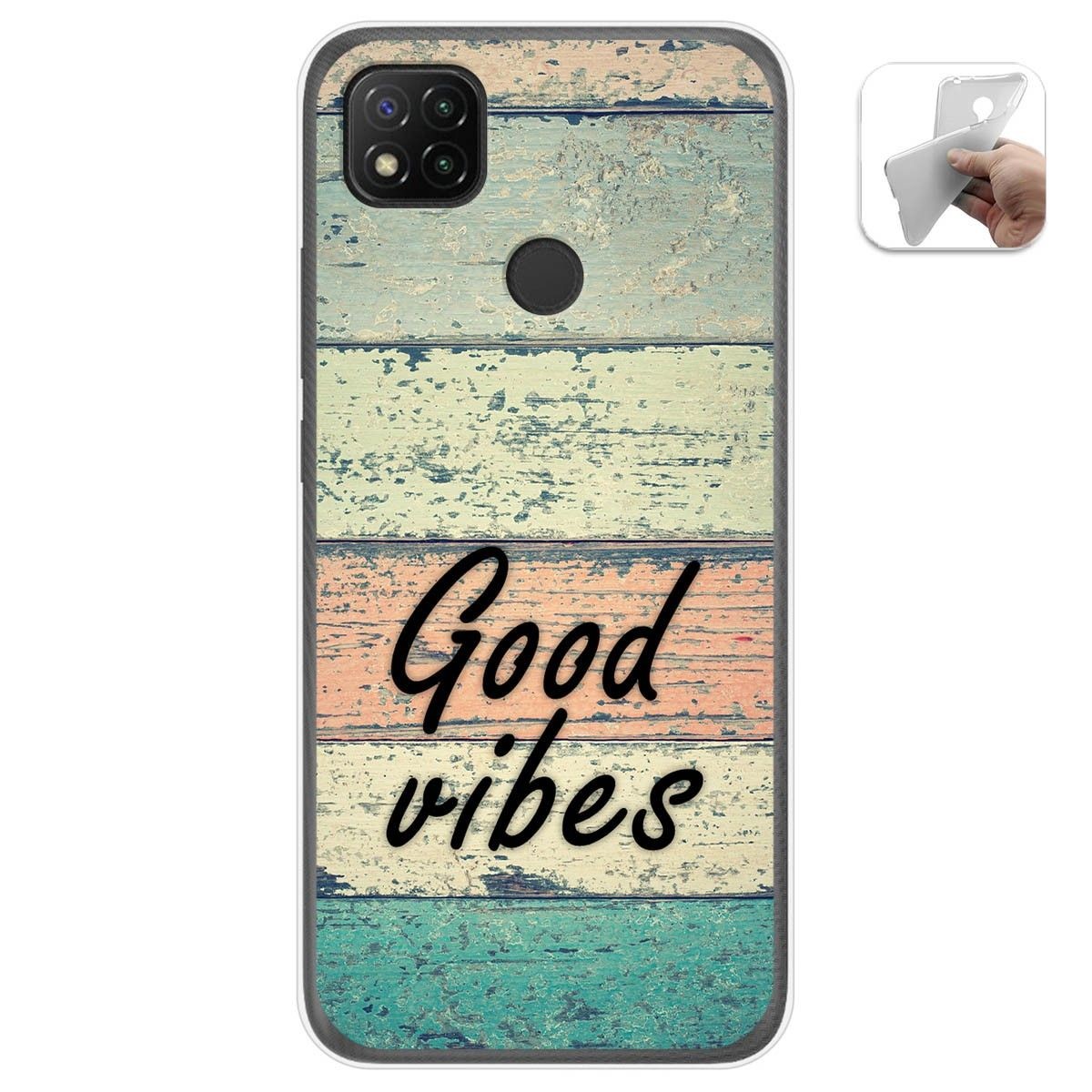 Funda Gel Tpu para Xiaomi Redmi 9C diseño Madera 01 Dibujos