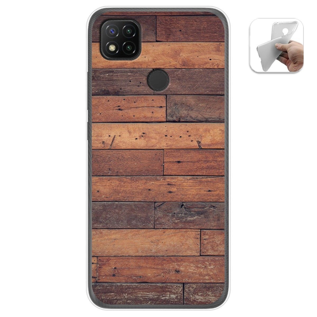Funda Gel Tpu para Xiaomi Redmi 9C diseño Madera 03 Dibujos
