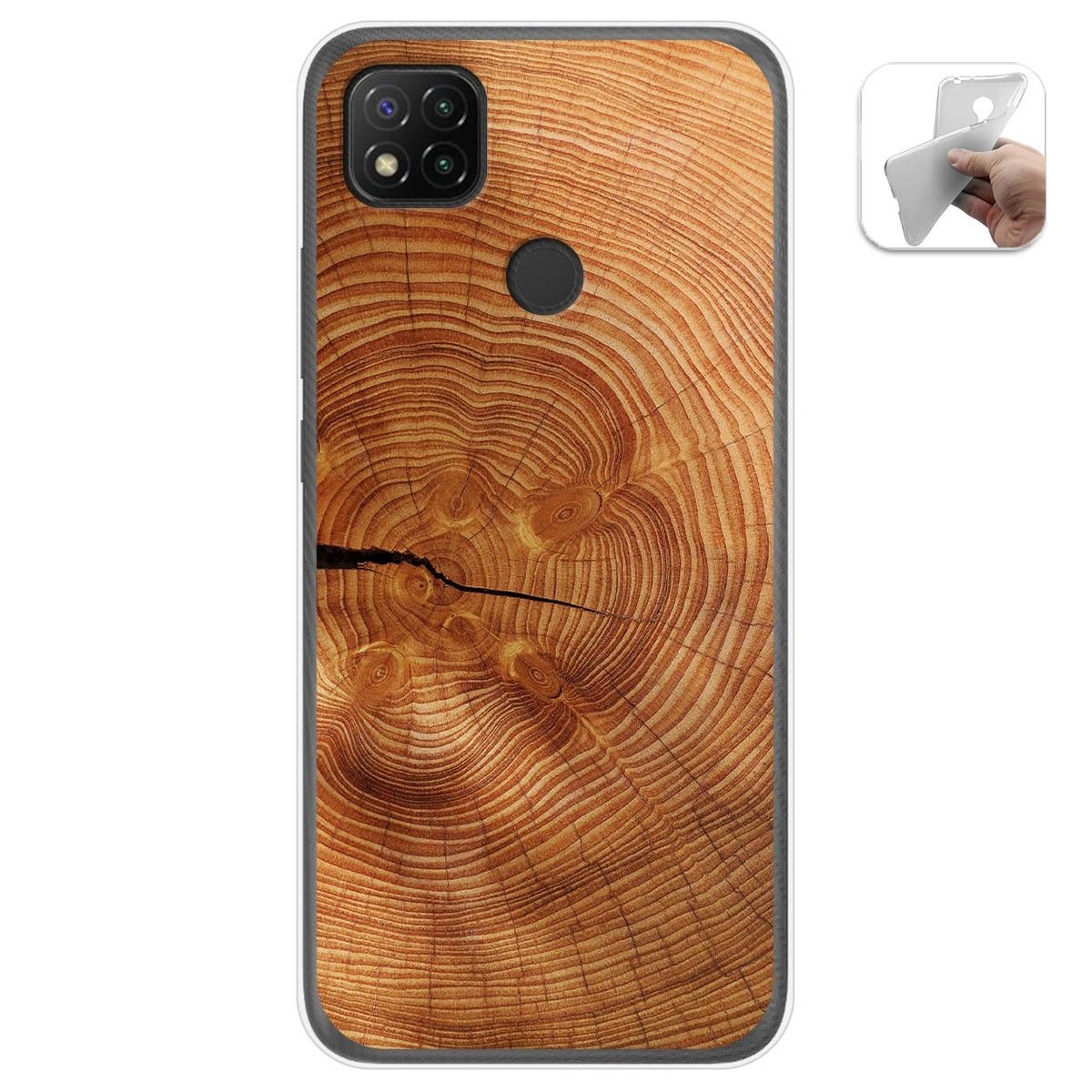 Funda Gel Tpu para Xiaomi Redmi 9C diseño Madera 04 Dibujos