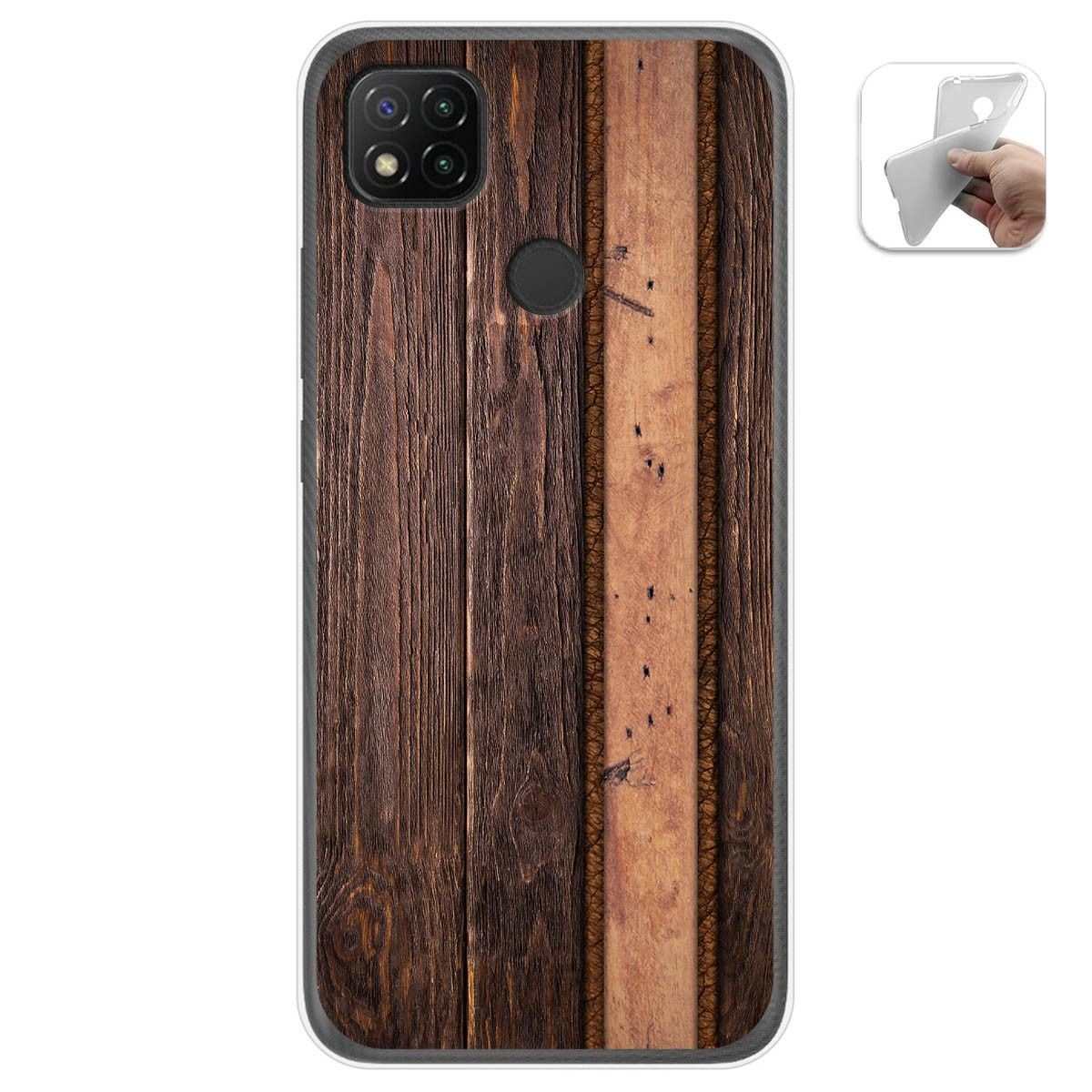 Funda Gel Tpu para Xiaomi Redmi 9C diseño Madera 05 Dibujos
