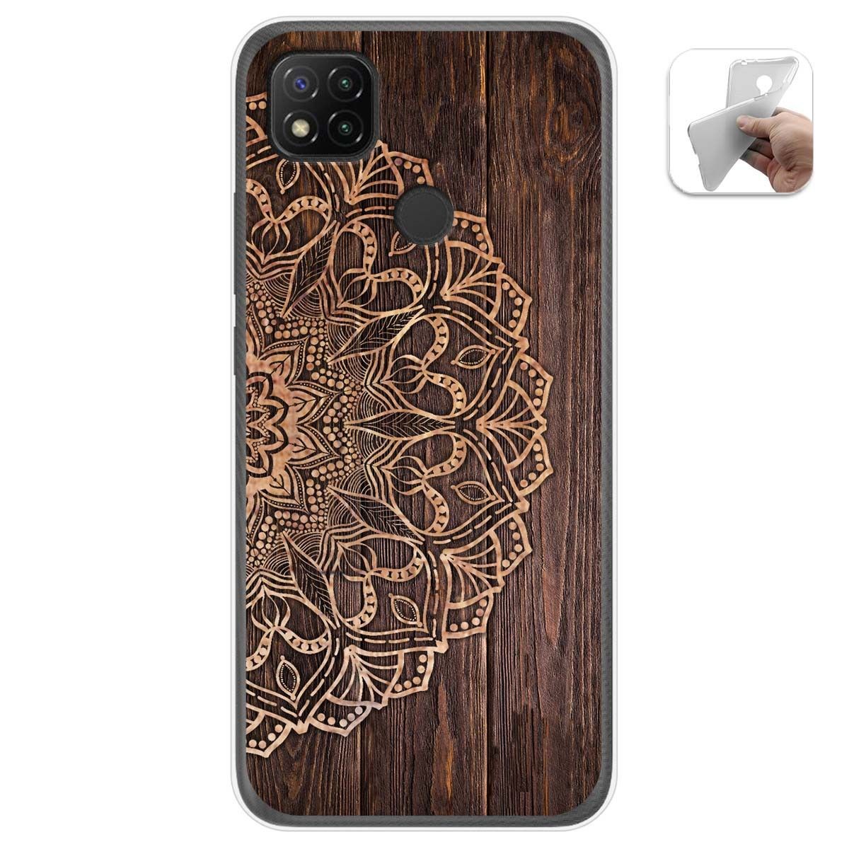 Funda Gel Tpu para Xiaomi Redmi 9C diseño Madera 06 Dibujos