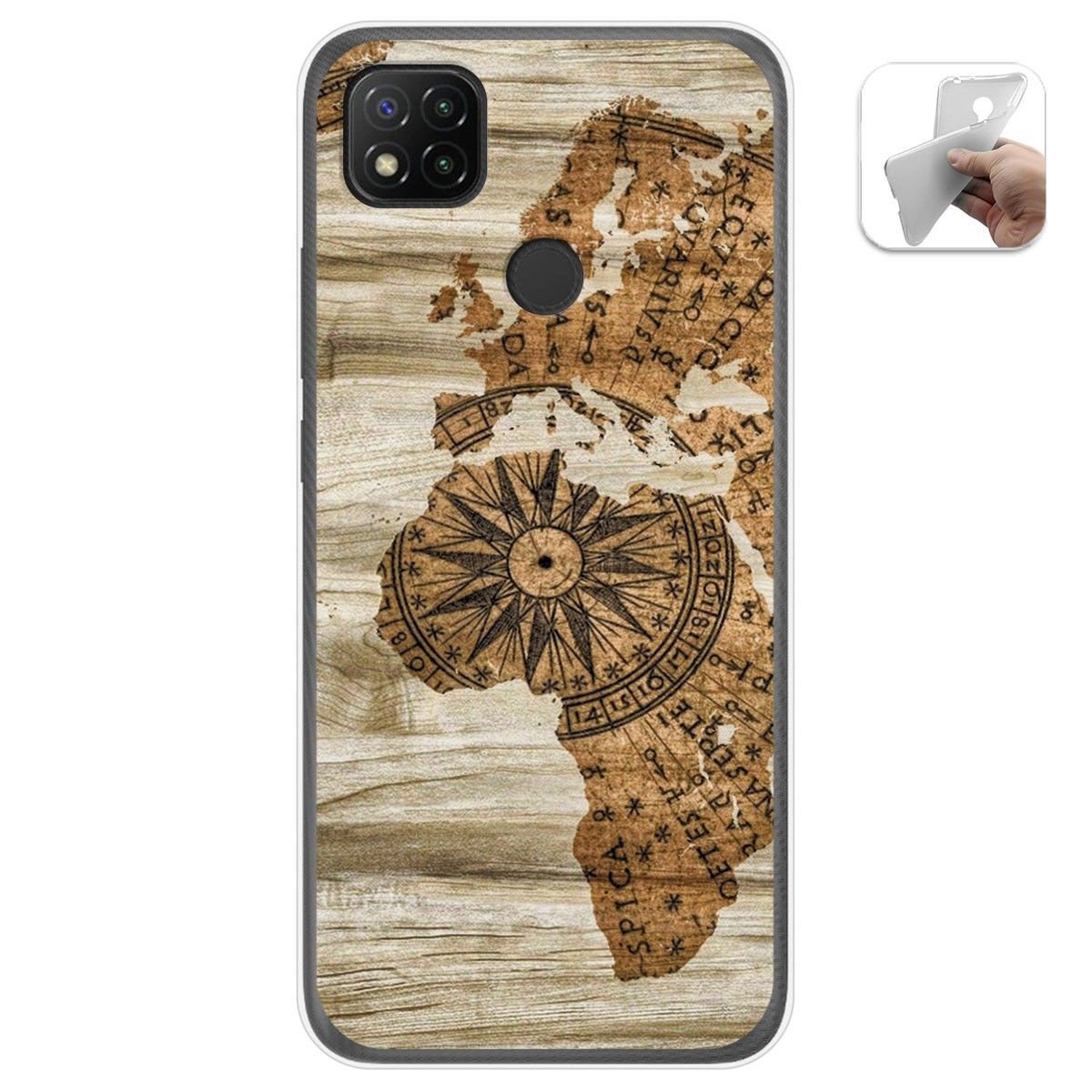 Funda Gel Tpu para Xiaomi Redmi 9C diseño Madera 07 Dibujos
