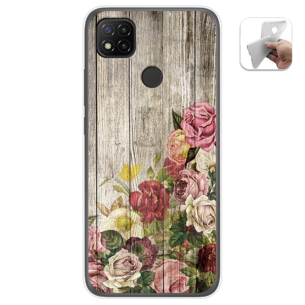 Funda Gel Tpu para Xiaomi Redmi 9C diseño Madera 08 Dibujos