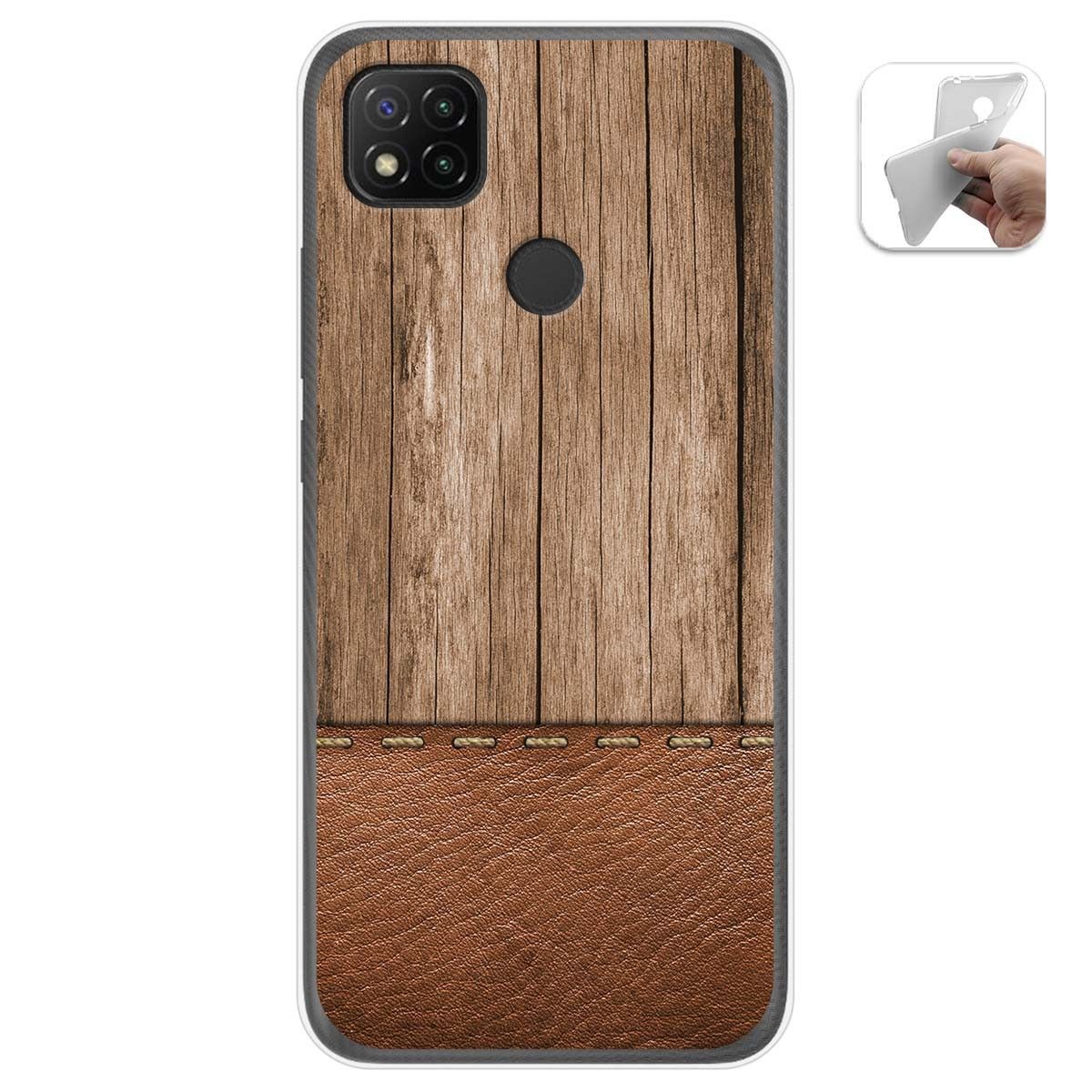 Funda Gel Tpu para Xiaomi Redmi 9C diseño Madera 09 Dibujos