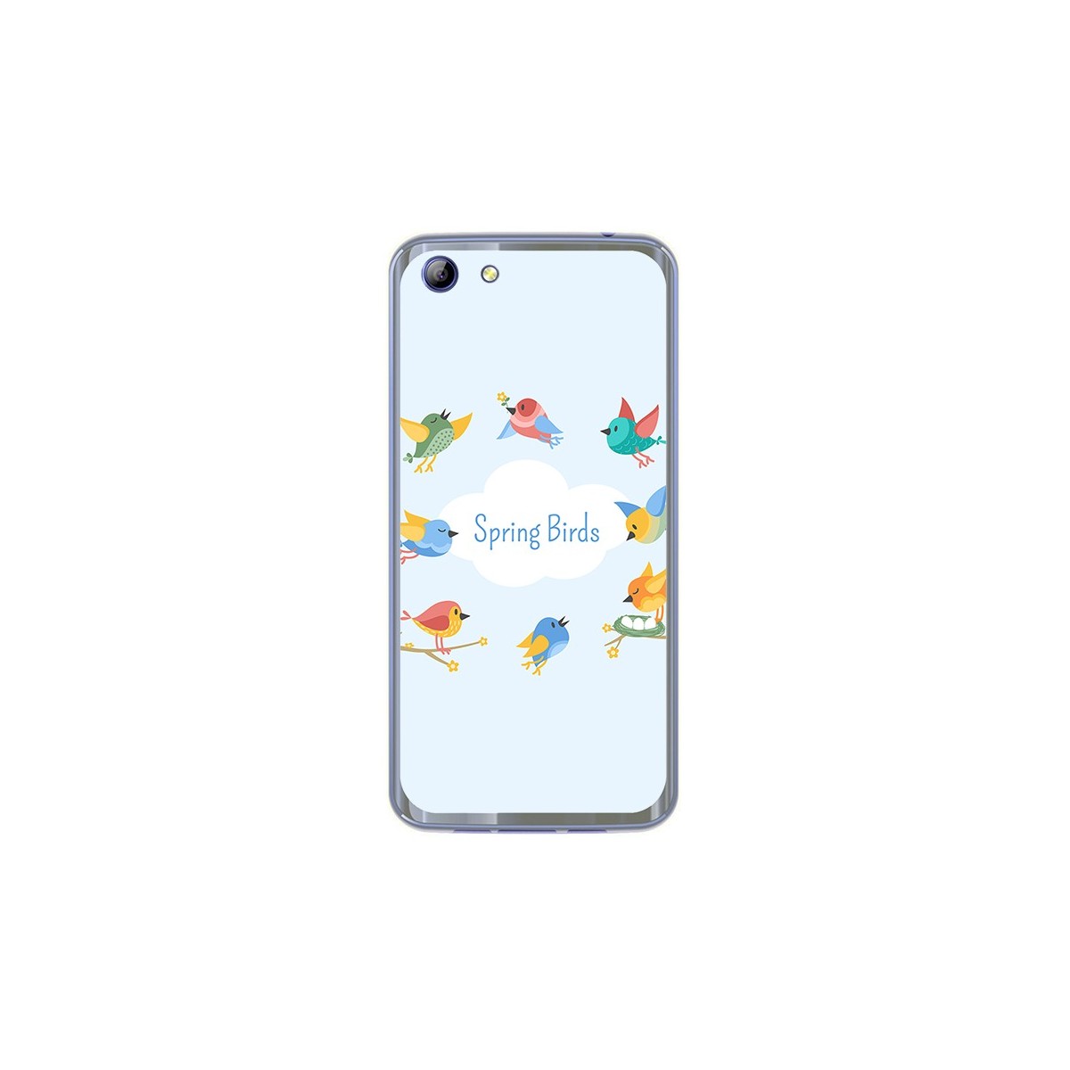 Funda Gel Tpu para Elephone S7 Diseño Spring Birds Dibujos