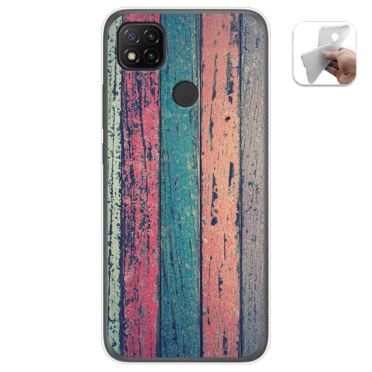 Funda Gel Tpu para Xiaomi Redmi 9C diseño Madera 10 Dibujos
