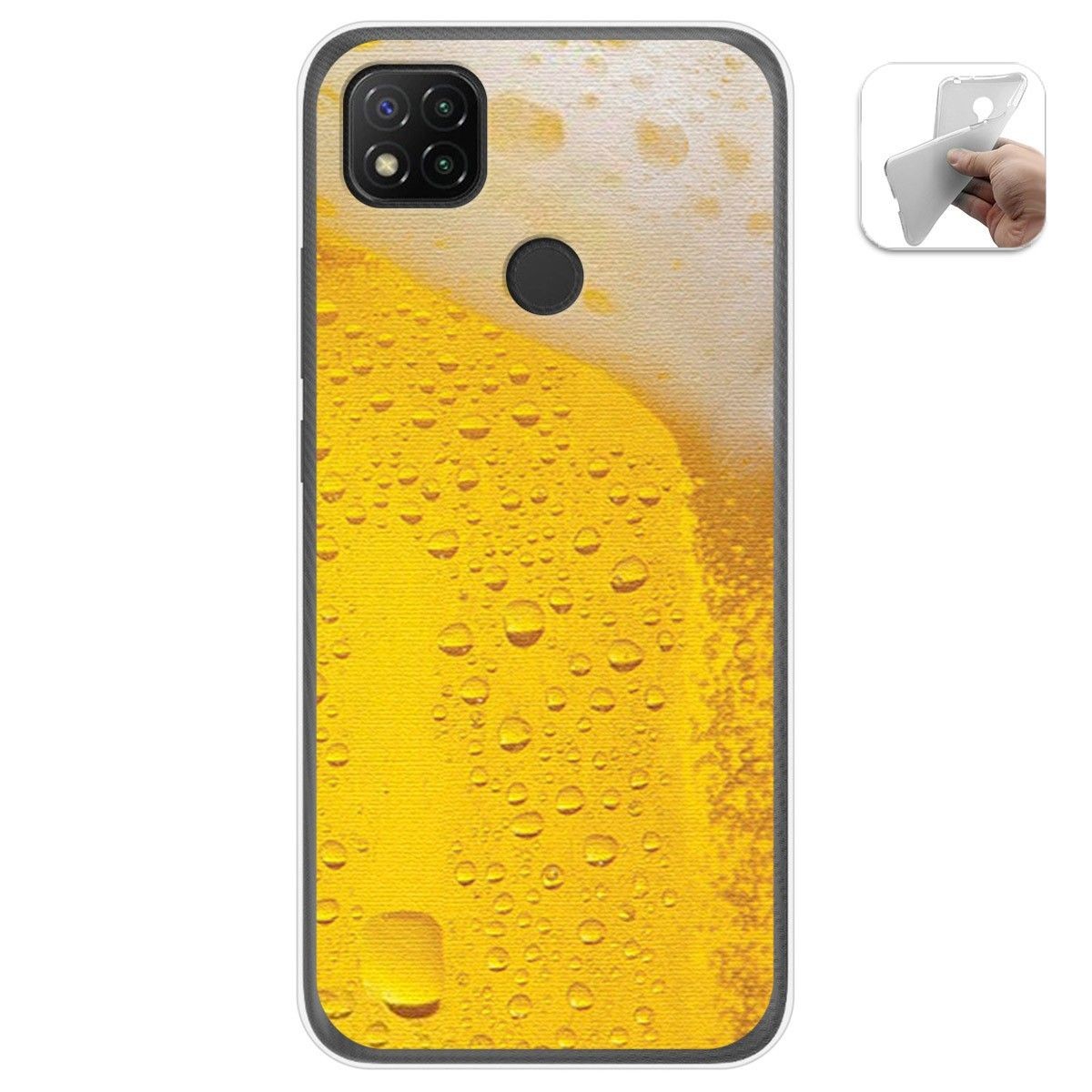 Funda Gel Tpu para Xiaomi Redmi 9C diseño Cerveza Dibujos