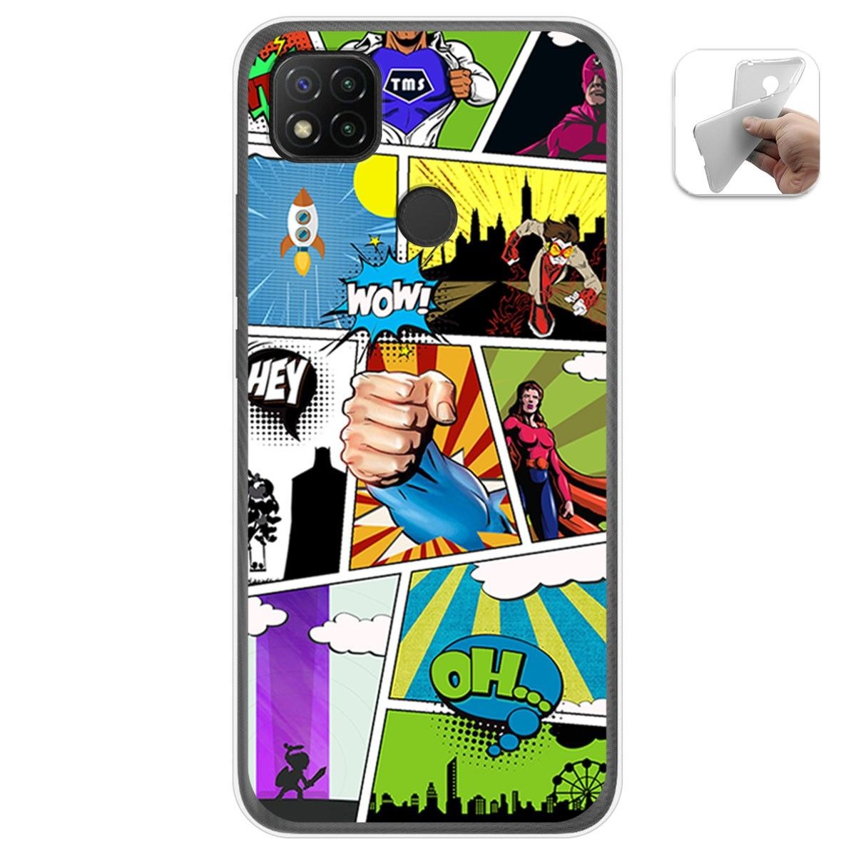 Funda Gel Tpu para Xiaomi Redmi 9C diseño Comic Dibujos