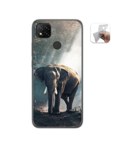 Funda Gel Tpu para Xiaomi Redmi 9C diseño Elefante Dibujos