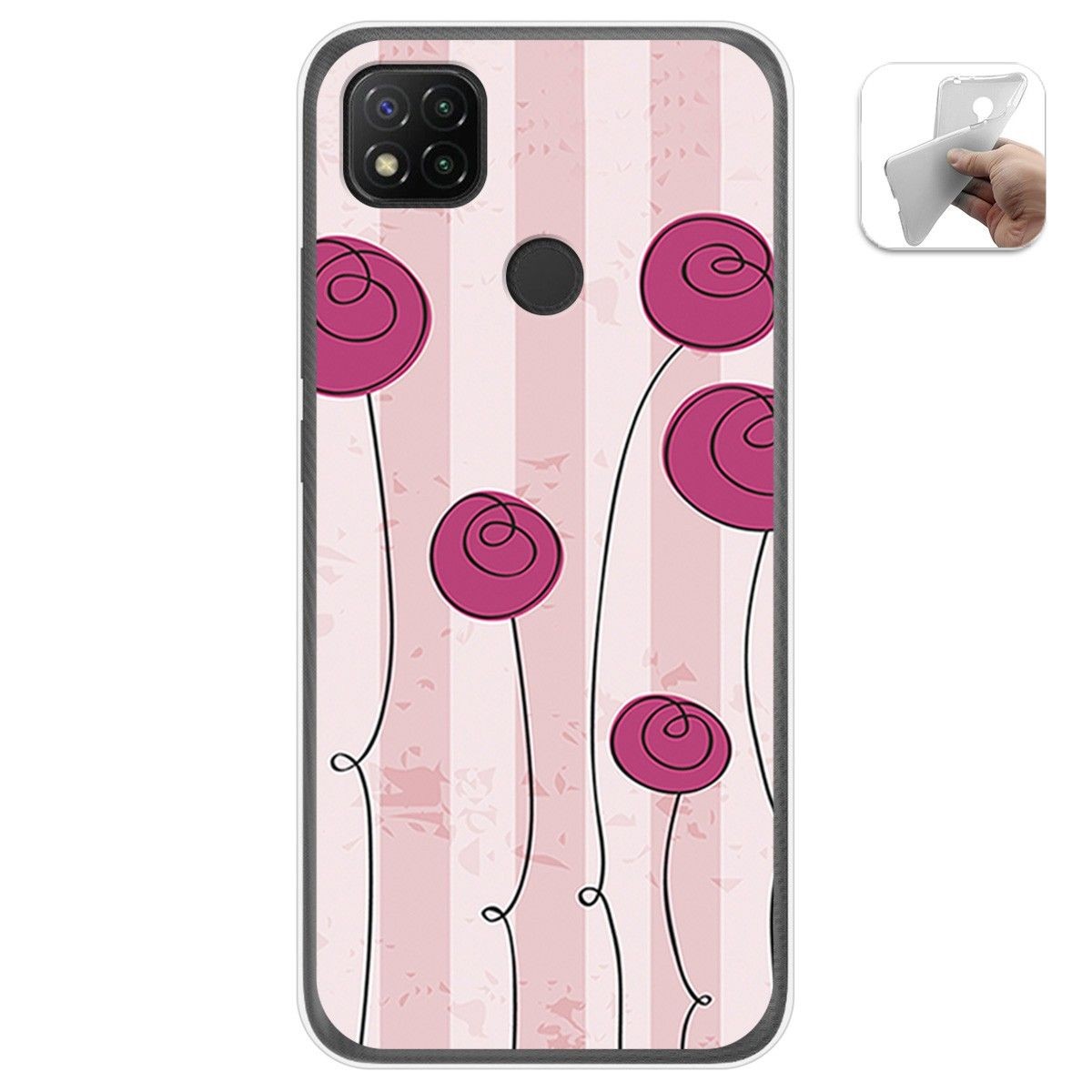 Funda Gel Tpu para Xiaomi Redmi 9C diseño Flores Vintage Dibujos