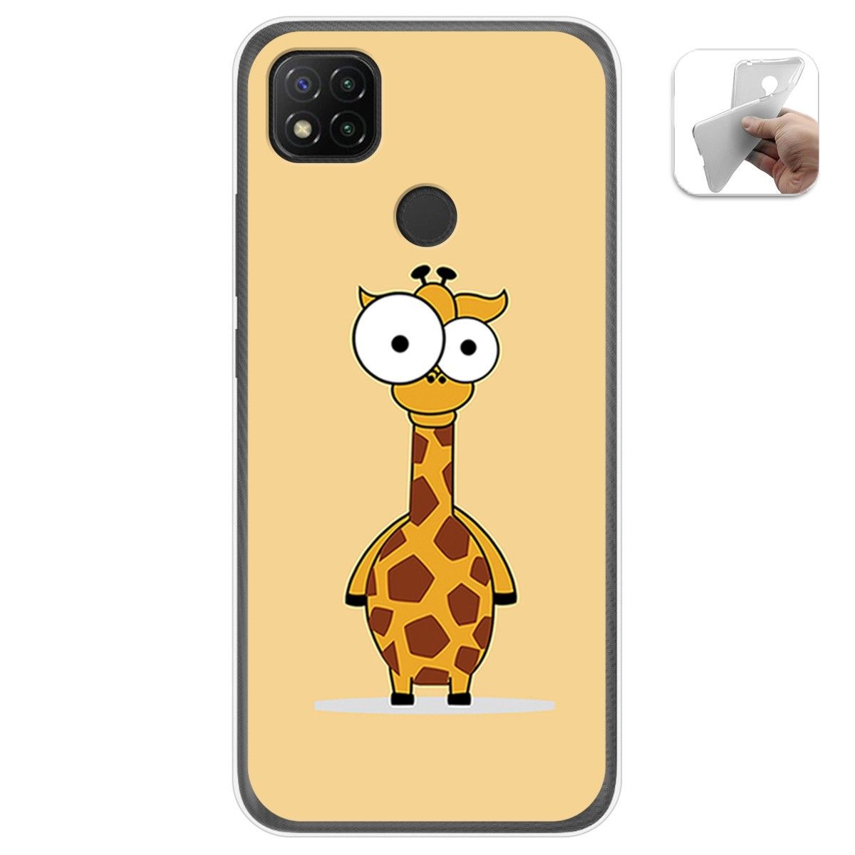 Funda Gel Tpu para Xiaomi Redmi 9C diseño Jirafa Dibujos