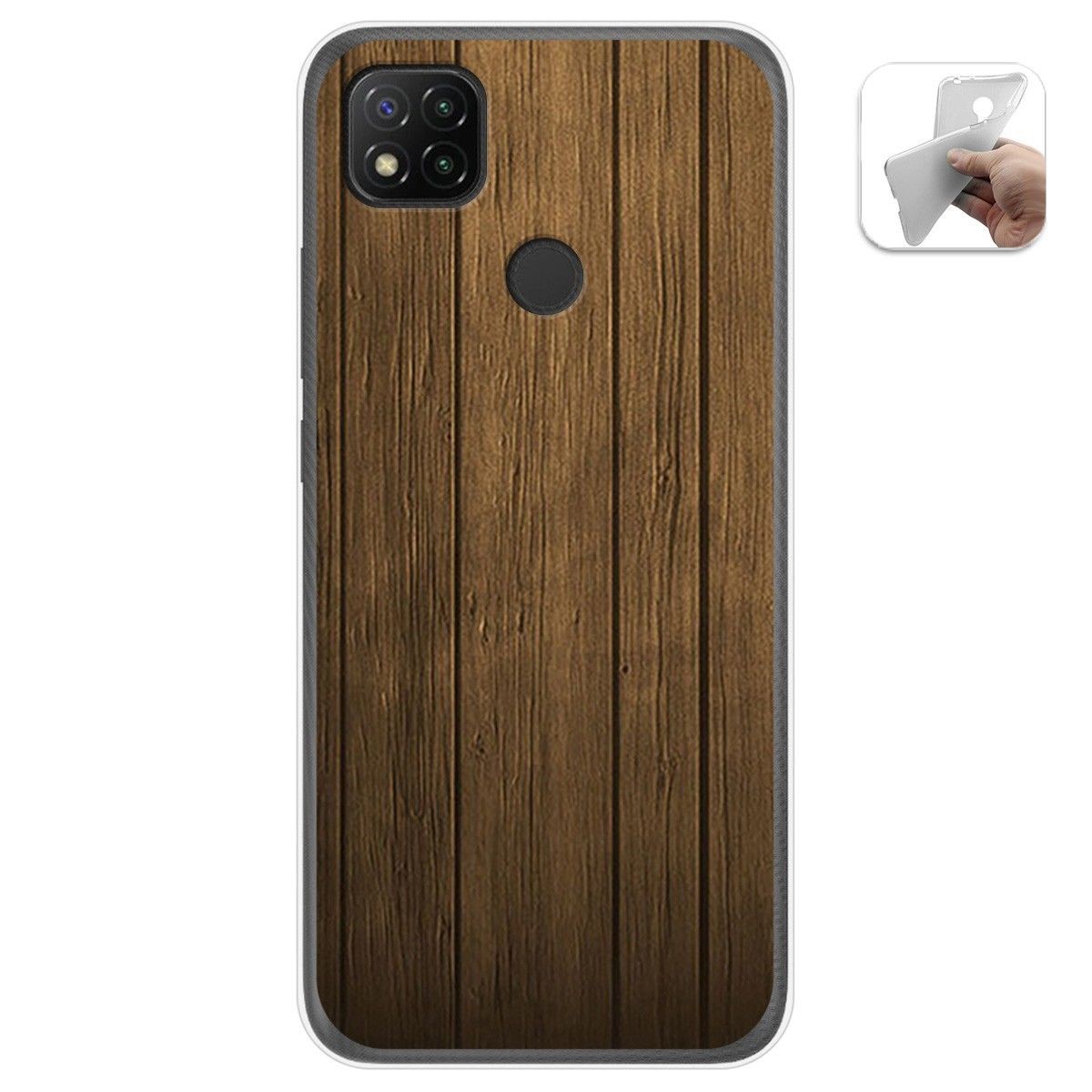 Funda Gel Tpu para Xiaomi Redmi 9C diseño Madera Dibujos
