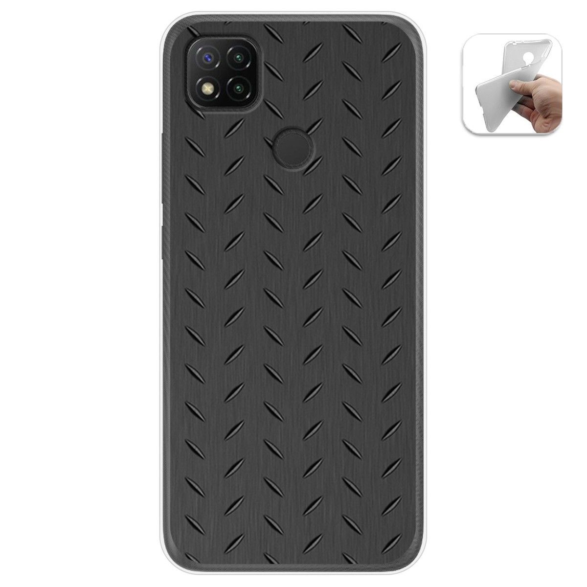 Funda Gel Tpu para Xiaomi Redmi 9C diseño Metal Dibujos